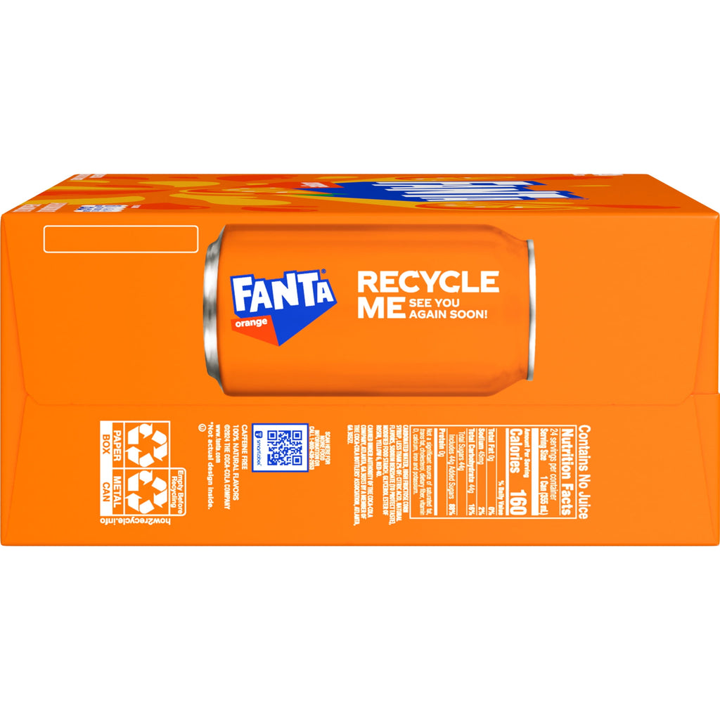 Fanta Orange Soda Pop Cans, 12 fl oz, 24 Pack