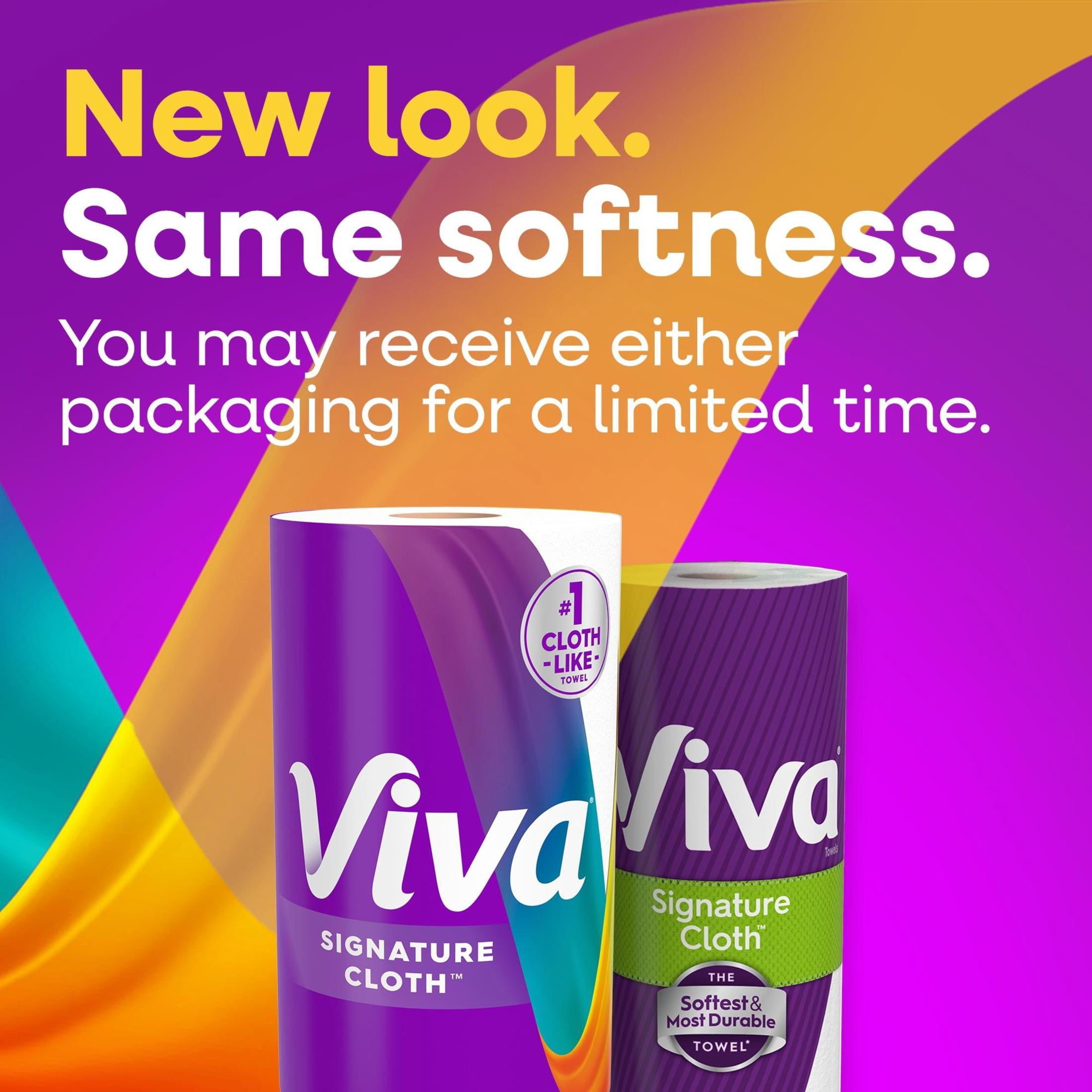 Viva Signature Cloth Paper Towels, 2 Triple Rolls, 129 Sheets per Roll