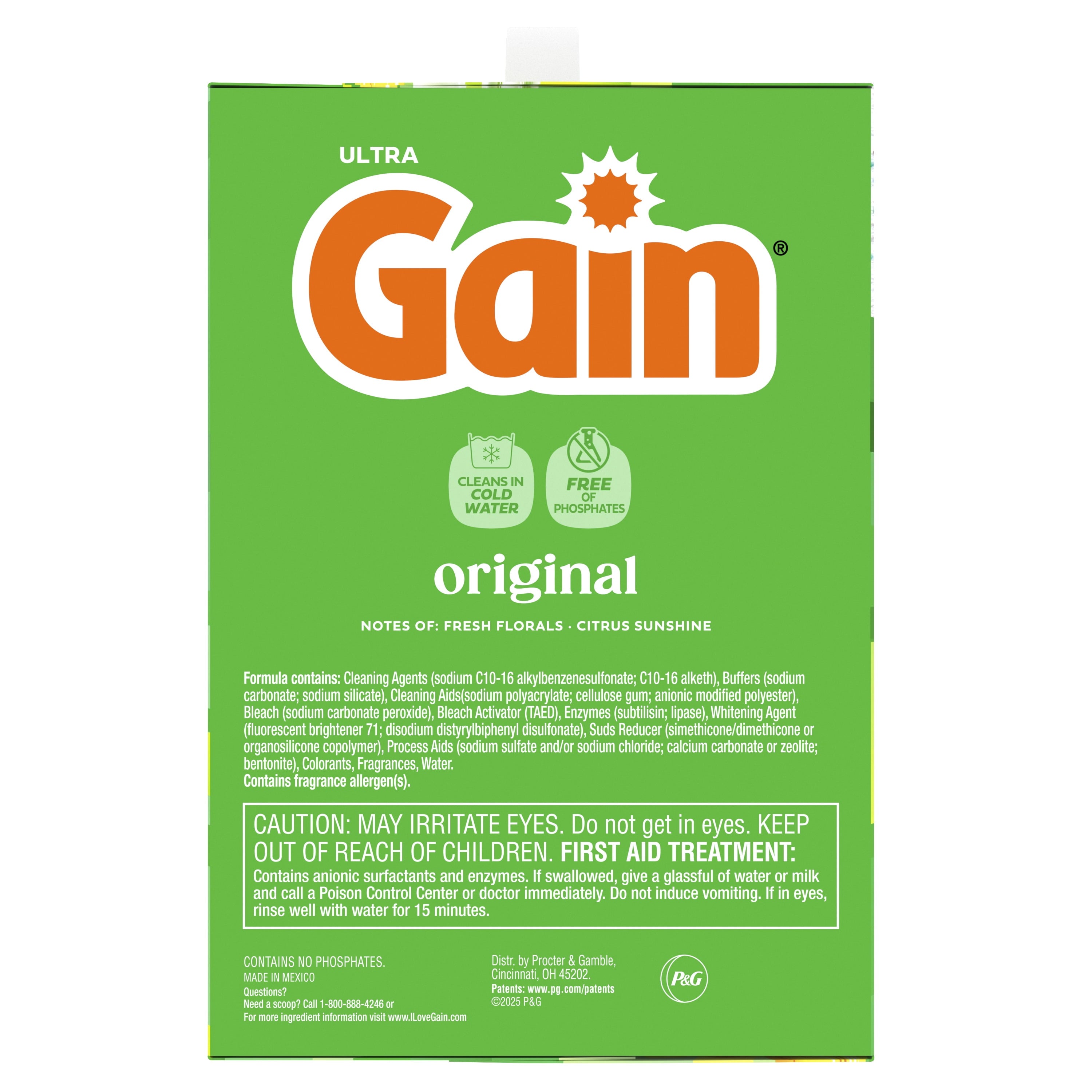 Gain Powder Laundry Detergent, Original Scent, 154 oz, 167 Loads