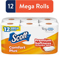 (4 pack) Scott ComfortPlus Toilet Paper, 12 Mega Rolls