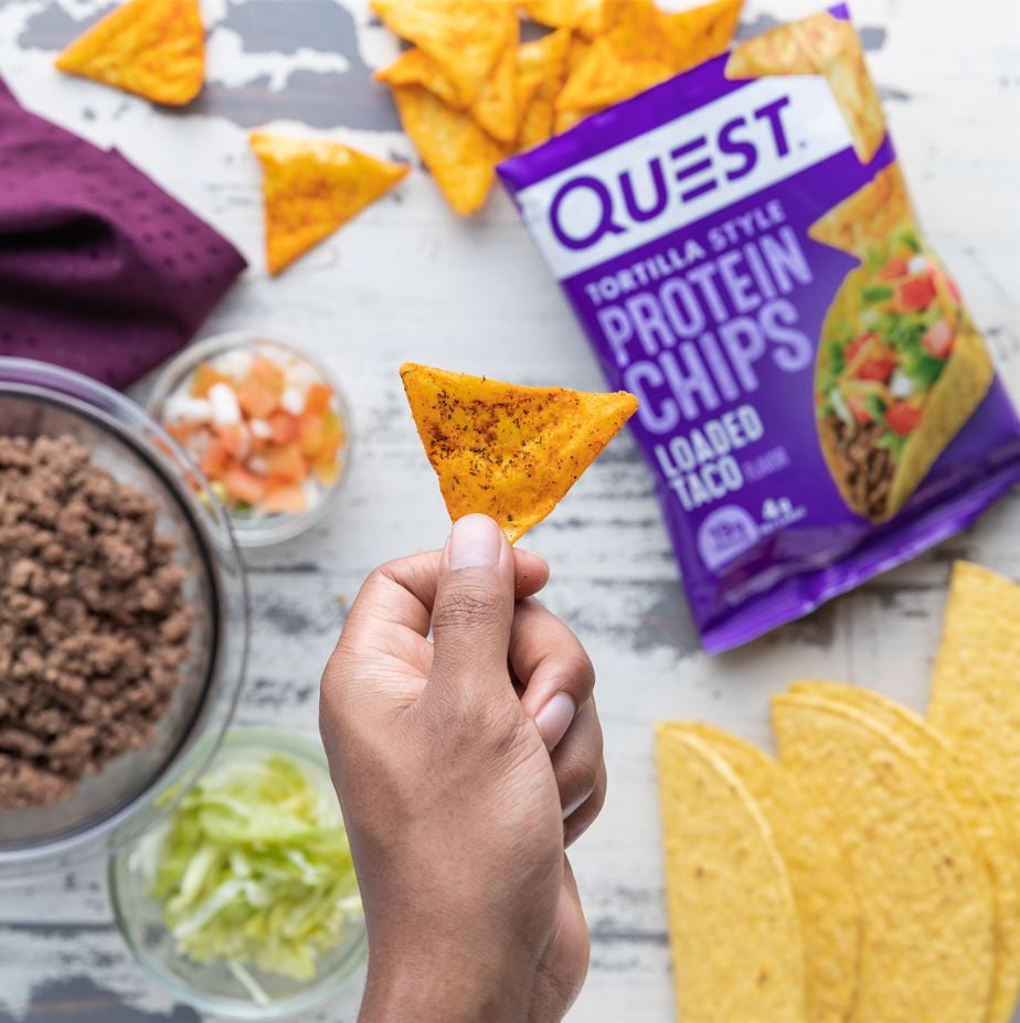 (2 pack) Quest Tortilla Style Protein Chips, Loaded Taco Flavor, Baked, Low Carb, 4 Count