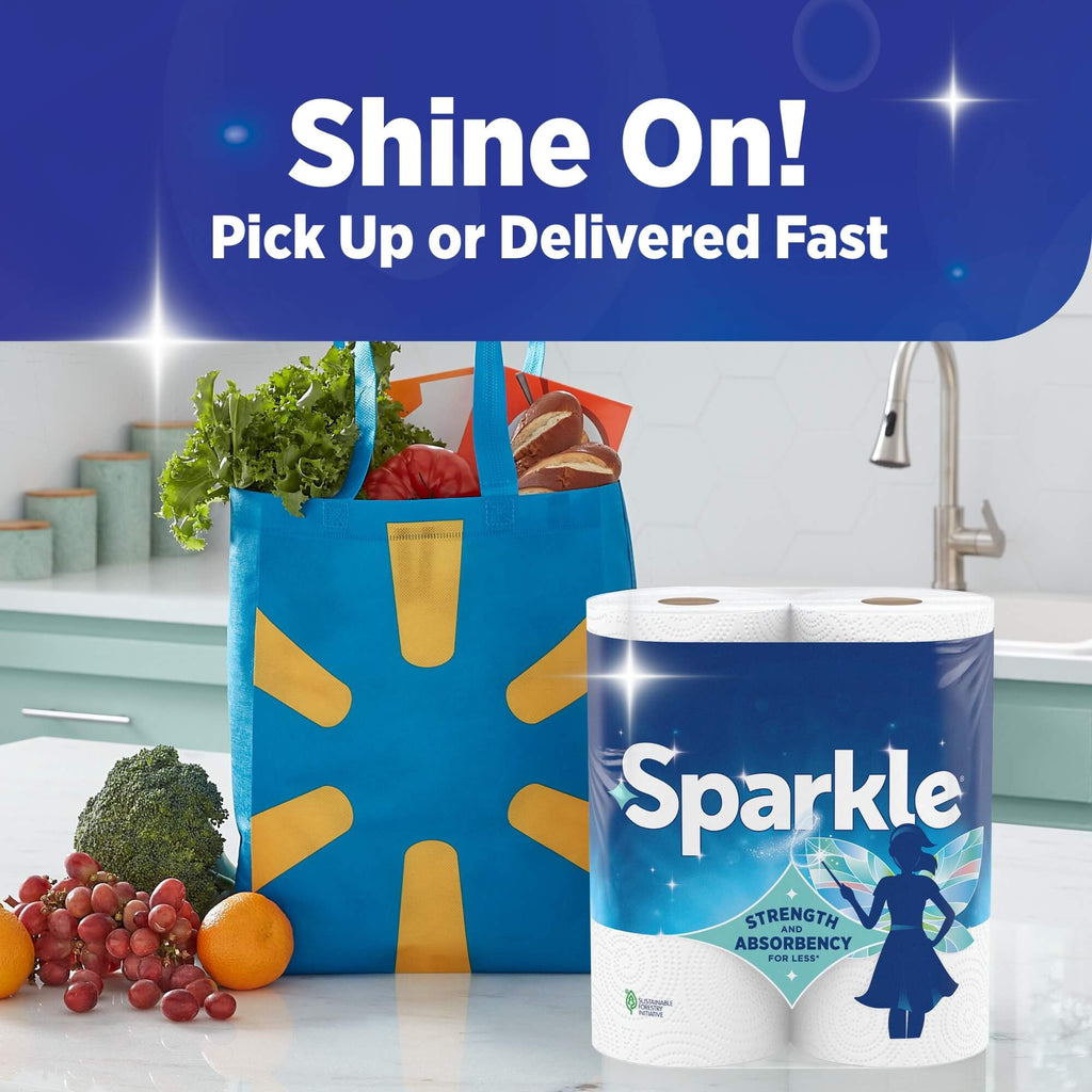 Sparkle Tear-A-Square Paper Towels, 6 Double Rolls, 110 Sheets per Roll