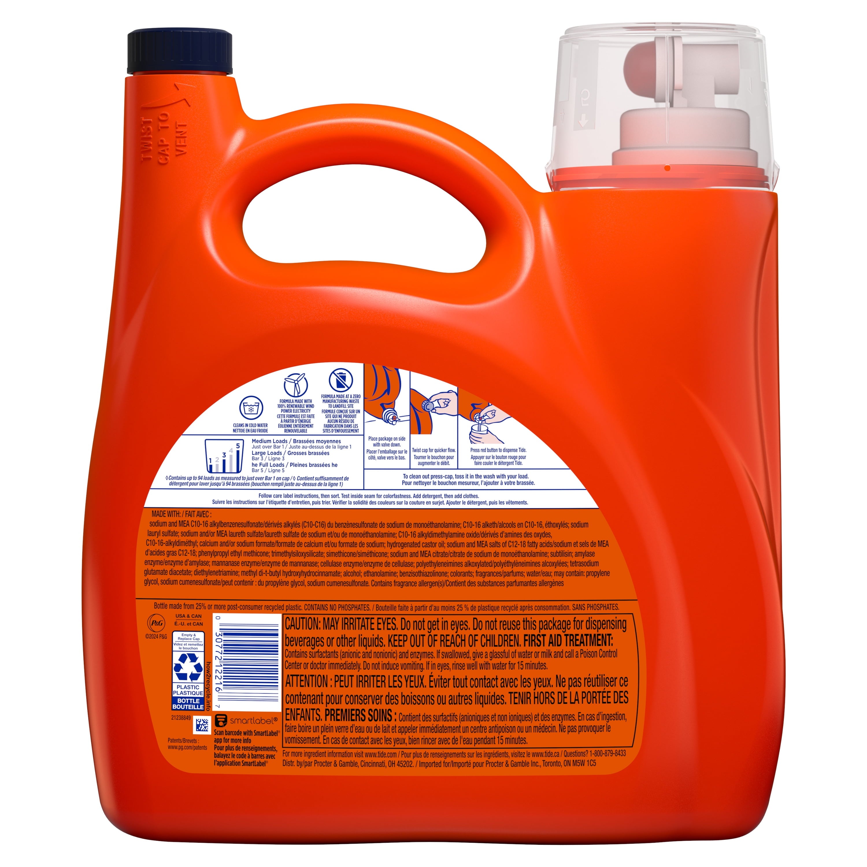 Tide Ultra Hygienic Clean Liquid Laundry Detergent, Original Scent, 84 fl oz, 59 Loads
