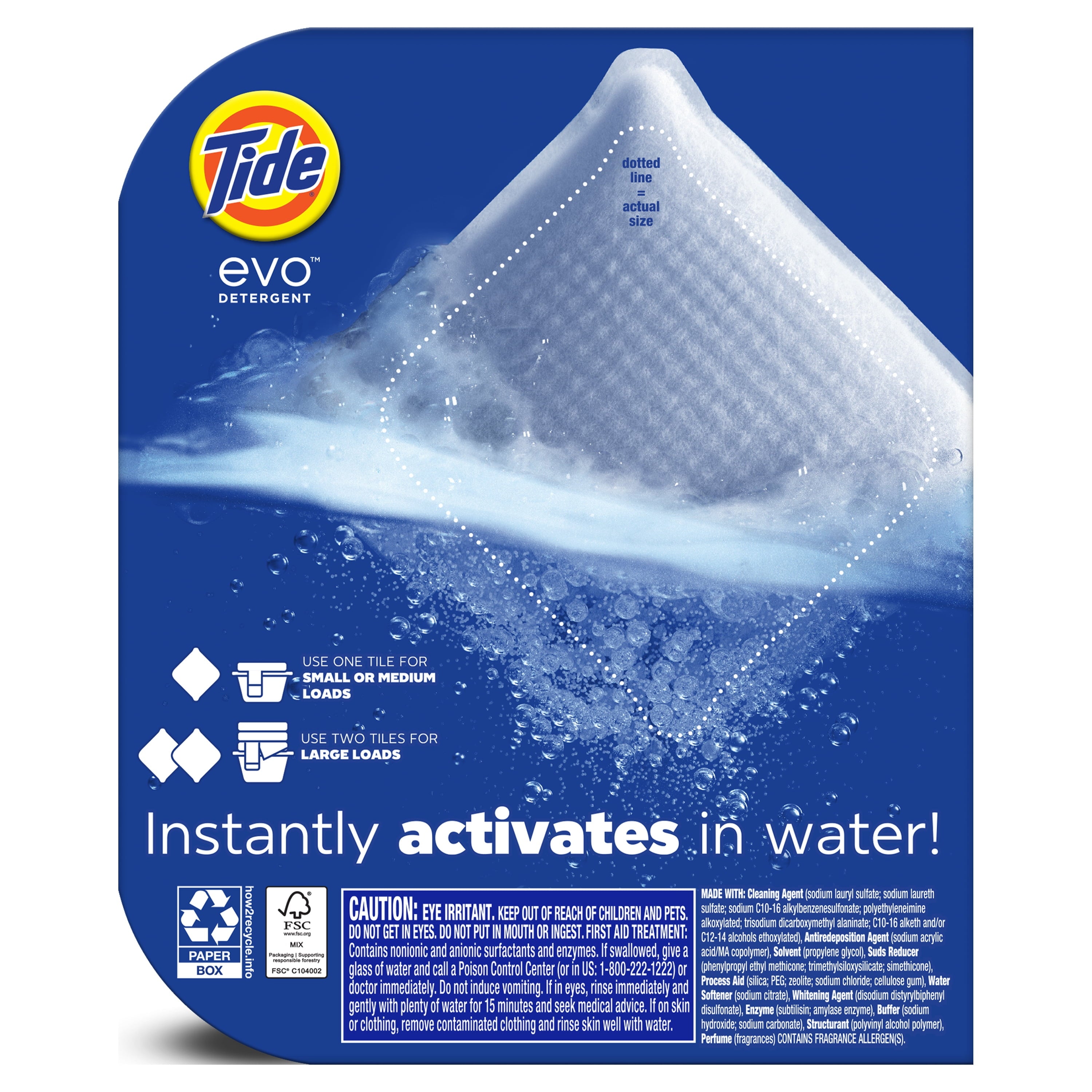 Tide evo Laundry Detergent Tiles, 100% Concentrated, Original Tide Scent, 16 Count