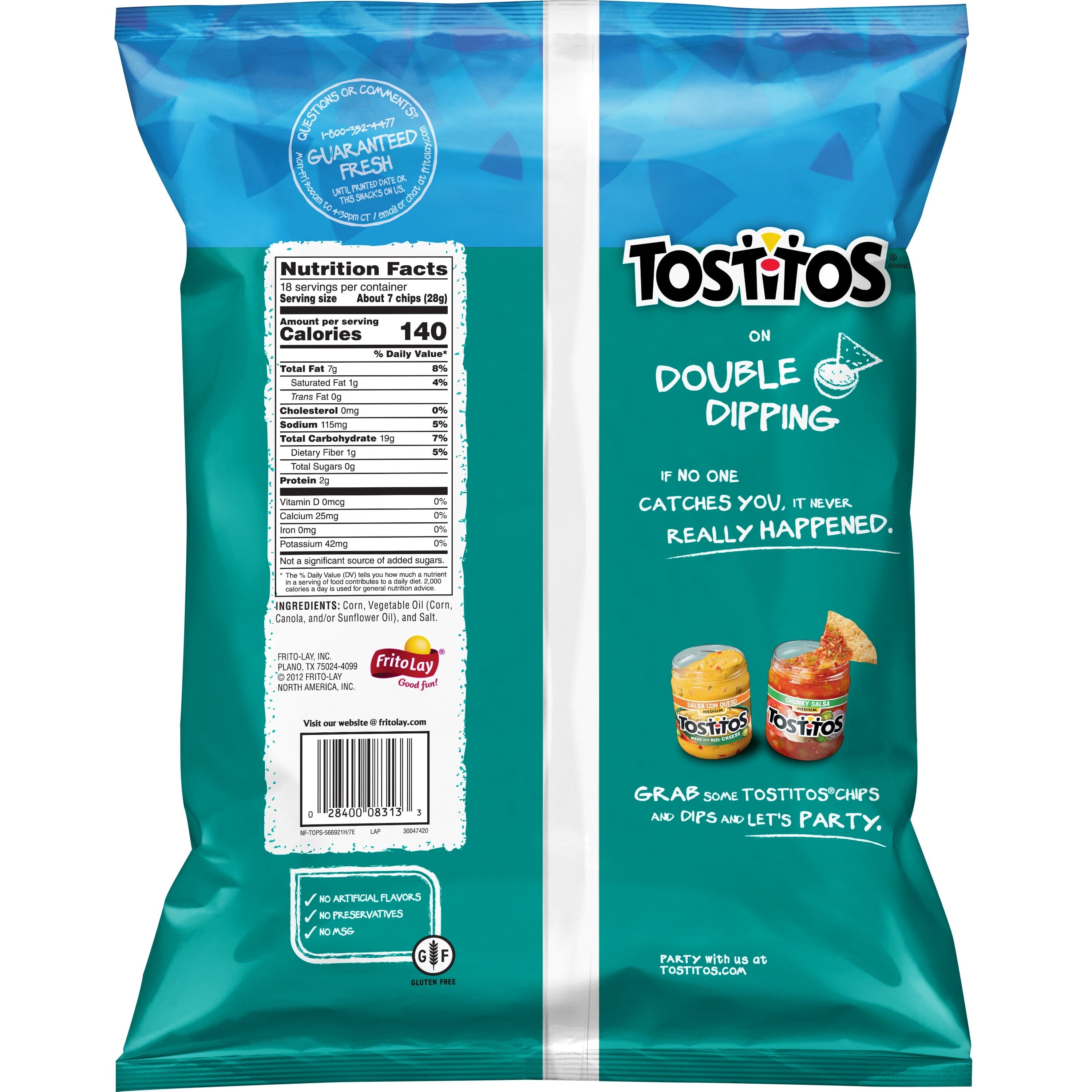 Tostitos Tortilla Chips Restaurant Style Party Size, Original, 18 Oz