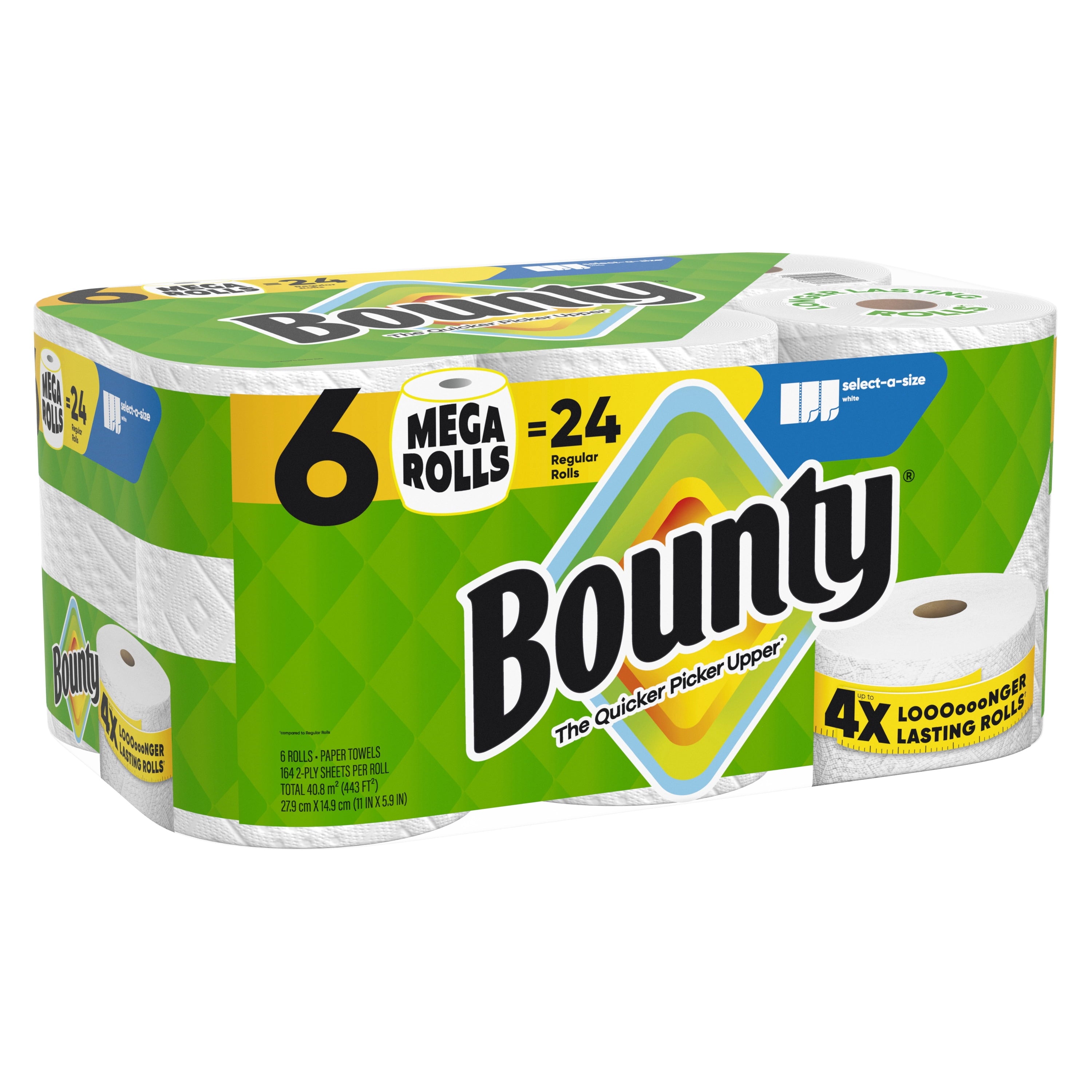 Bounty Paper Towels Select-A-Size White, 1 Mega Roll, 164 Sheets per Roll