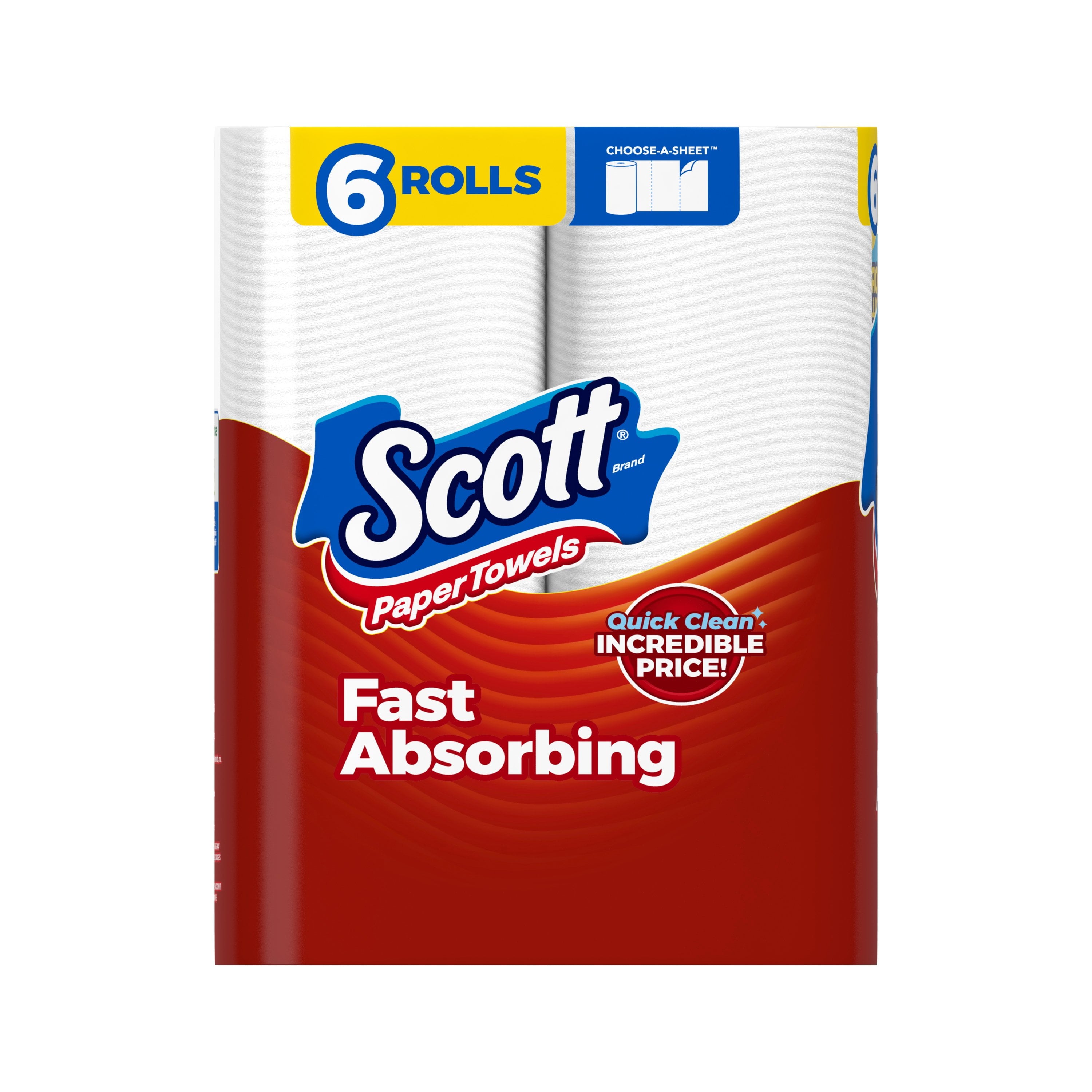 Scott Choose-A-Sheet Paper Towels, 6 Rolls, 62 Sheets per Roll