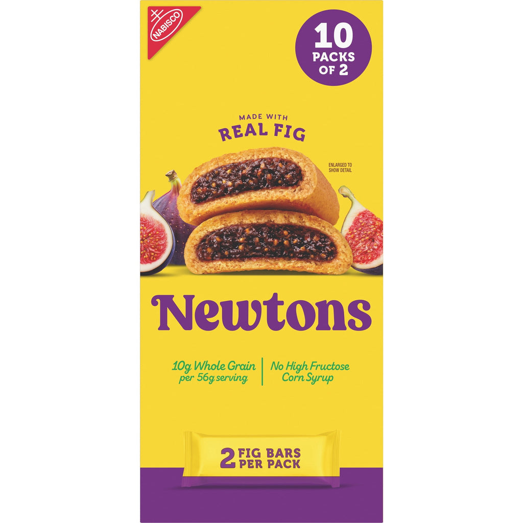 NEWTONS Soft Baked Real Fruit Fig Bars, Fig Cookies, 10 Snack Packs (2 Cookies Per Pack)