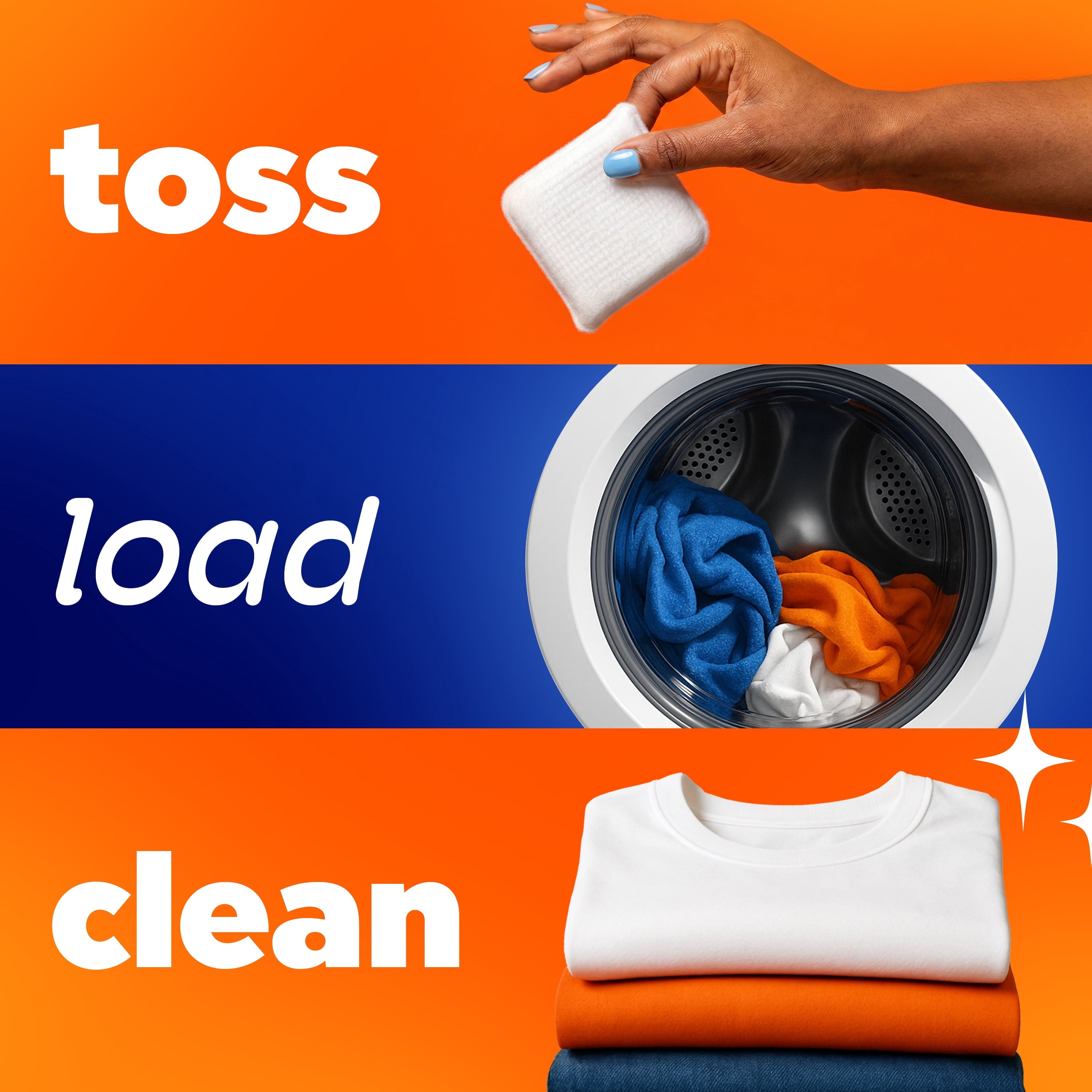 Tide Evo Laundry Detergent Tiles, 100% Concentrated, 6X Cleaning Power, Spring Blast Scent, 16 Count