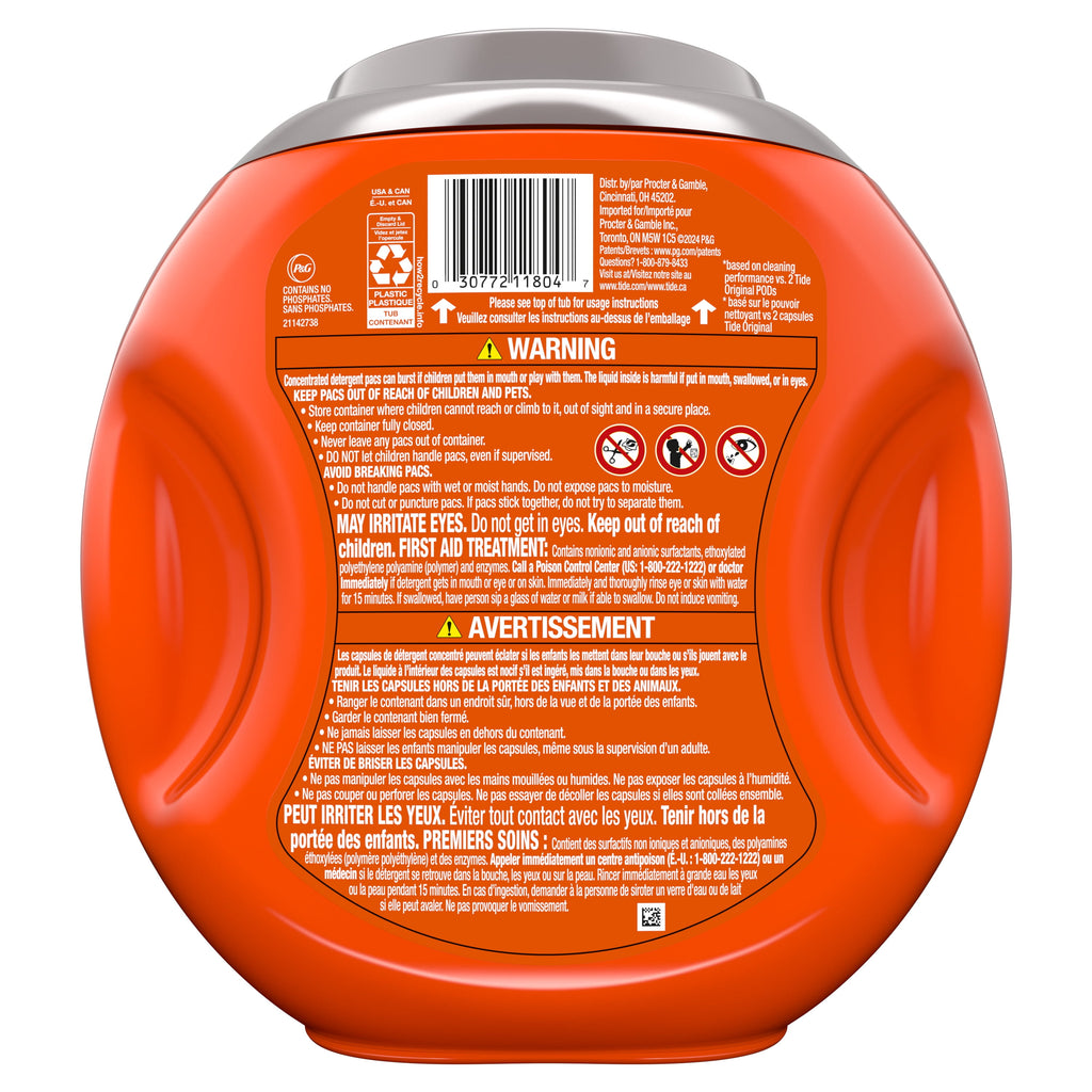 Tide Power PODS Laundry Detergent Pacs with Downy Soft Boosters, April Fresh Scent, 45 Count