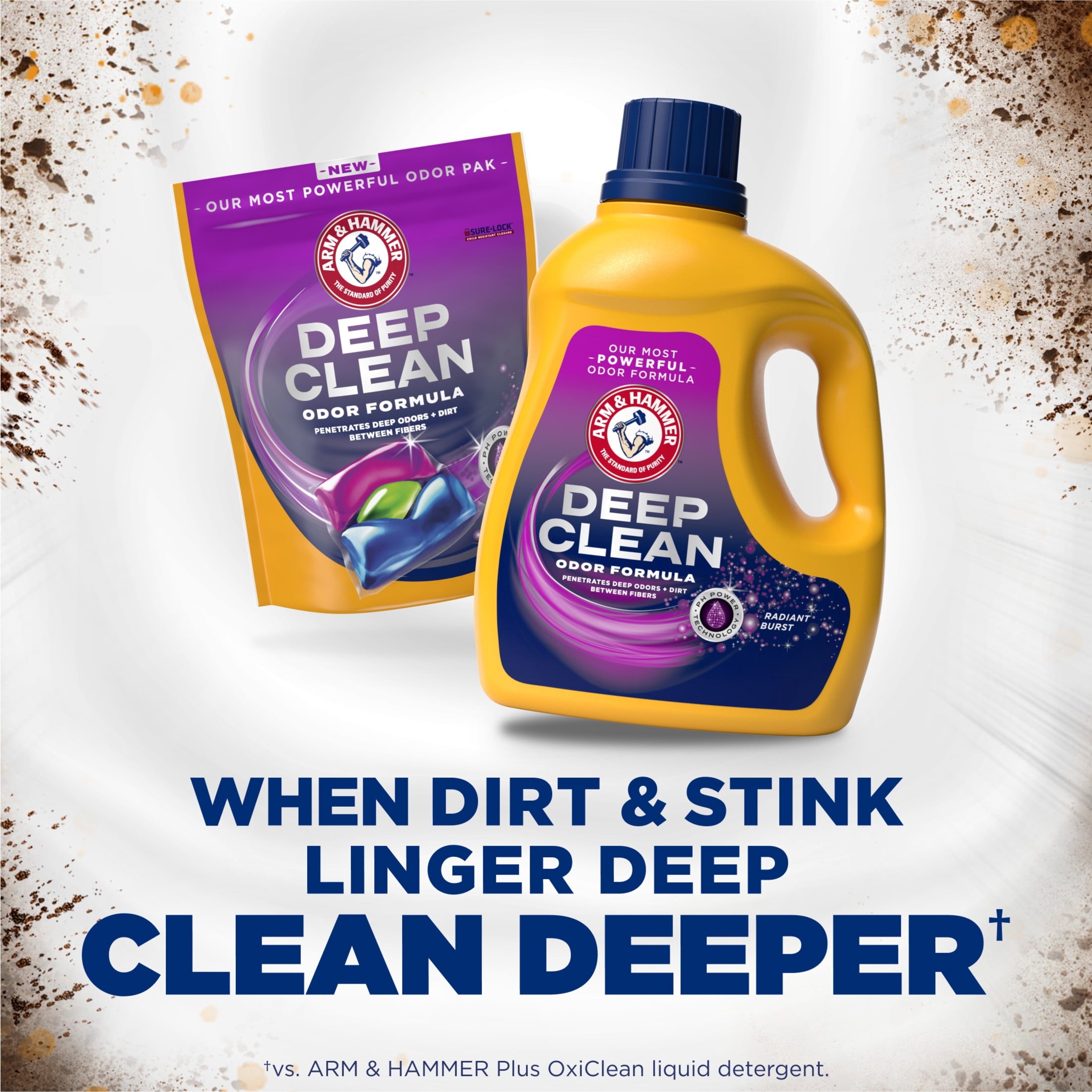 ARM & HAMMER Deep Clean Odor Formula Liquid Laundry Detergent, Radiant Burst, 75 Fl Oz