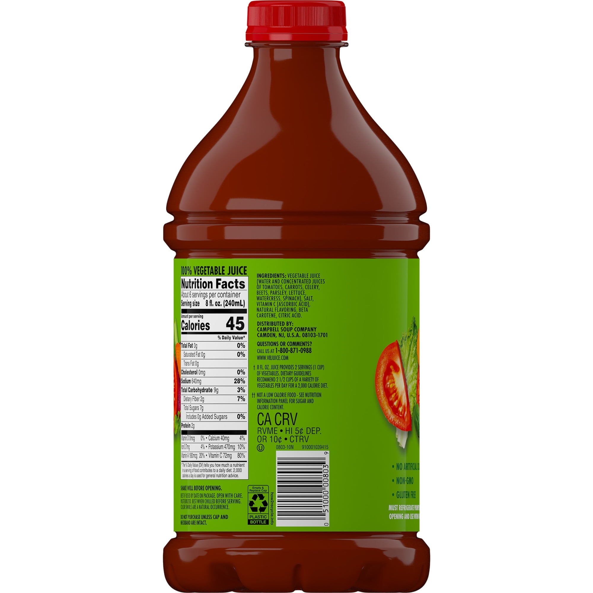 V8 Original 100% Vegetable Juice, 46 fl oz Bottle
