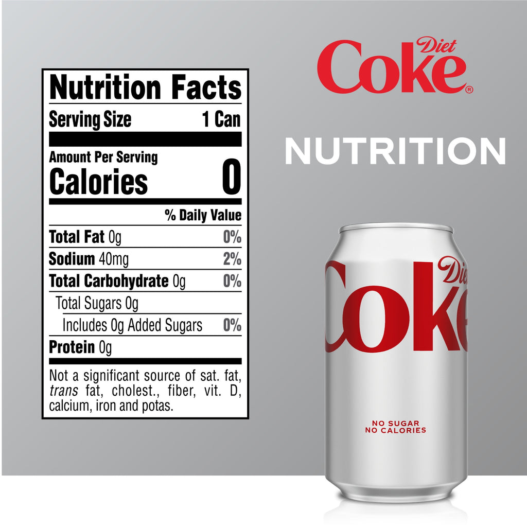 Diet Coke Soda Pop Cans, 12 fl oz, 24 Pack