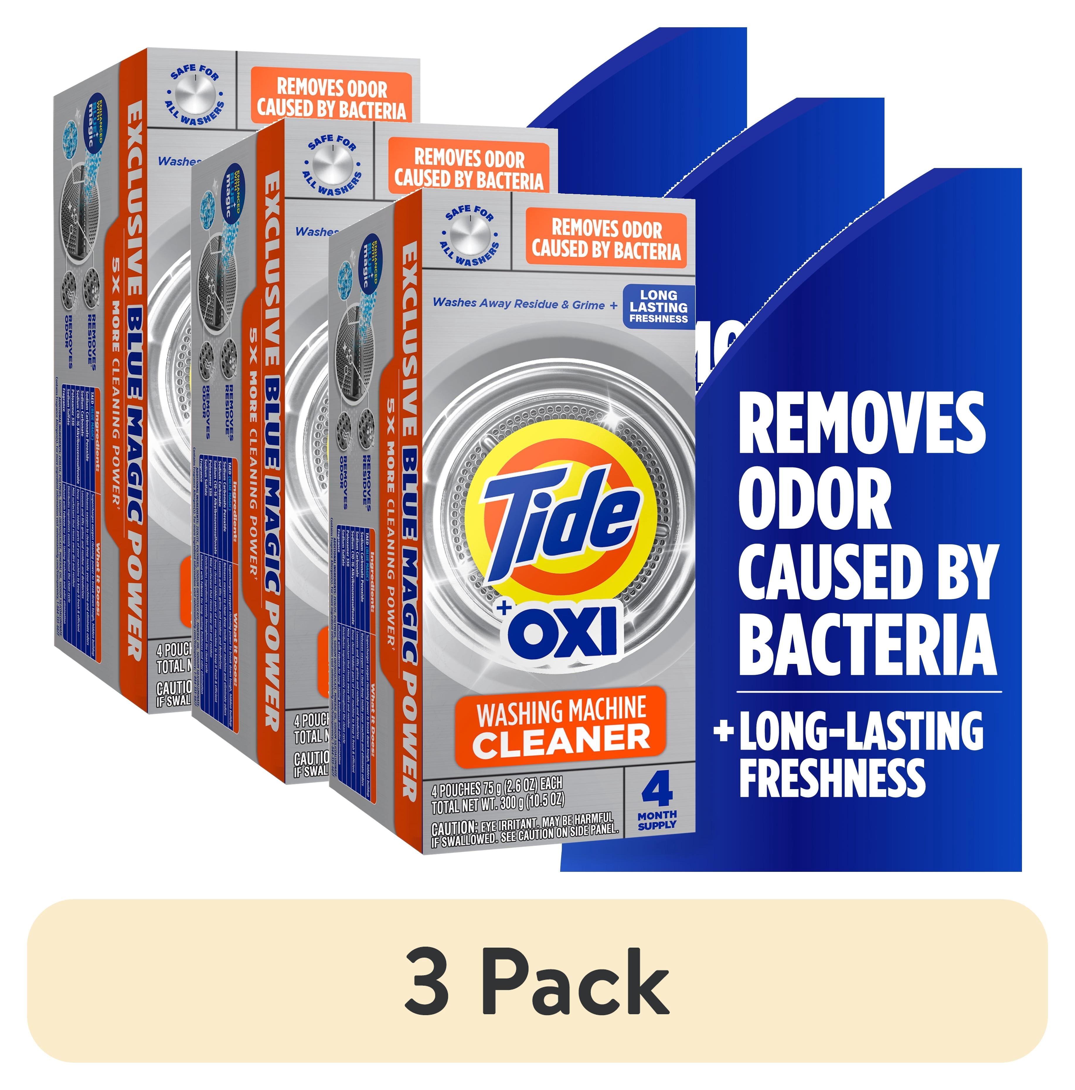 Tide Washing Machine Cleaner with Oxi Powder, Odor Eliminator and Washer Residue Remover, 4 Count