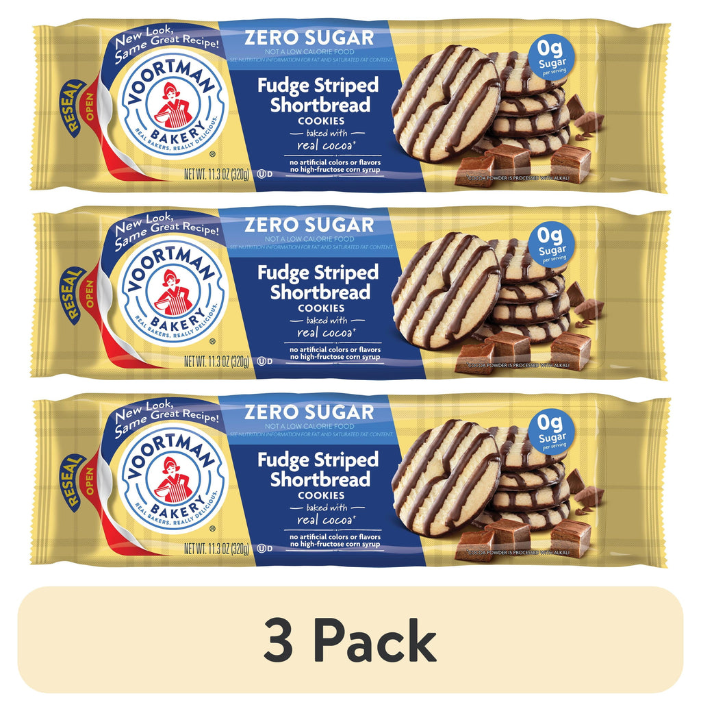 VOORTMAN Bakery Zero Sugar Fudge Striped Shortbread Cookies 11.3 oz