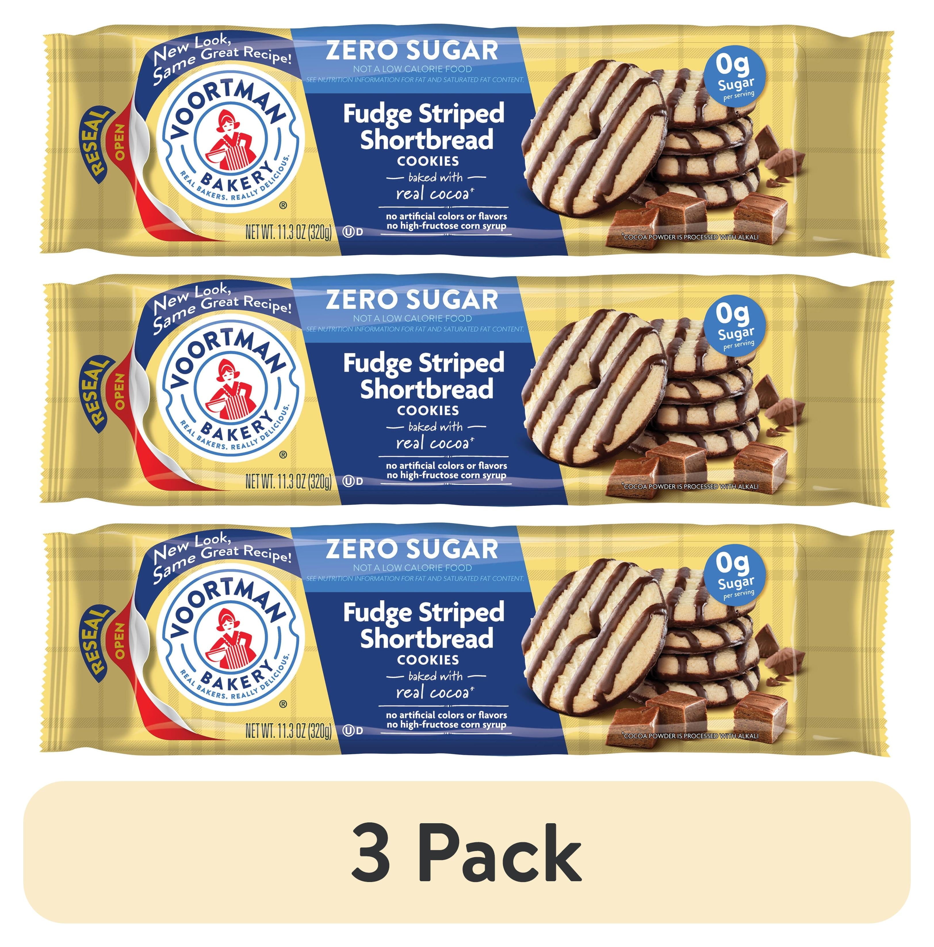 VOORTMAN Bakery Zero Sugar Fudge Striped Shortbread Cookies 11.3 oz