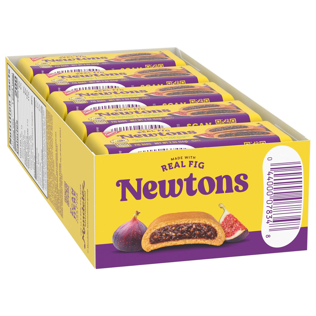 NEWTONS Soft Baked Real Fruit Fig Bars, Fig Cookies, 10 Snack Packs (2 Cookies Per Pack)