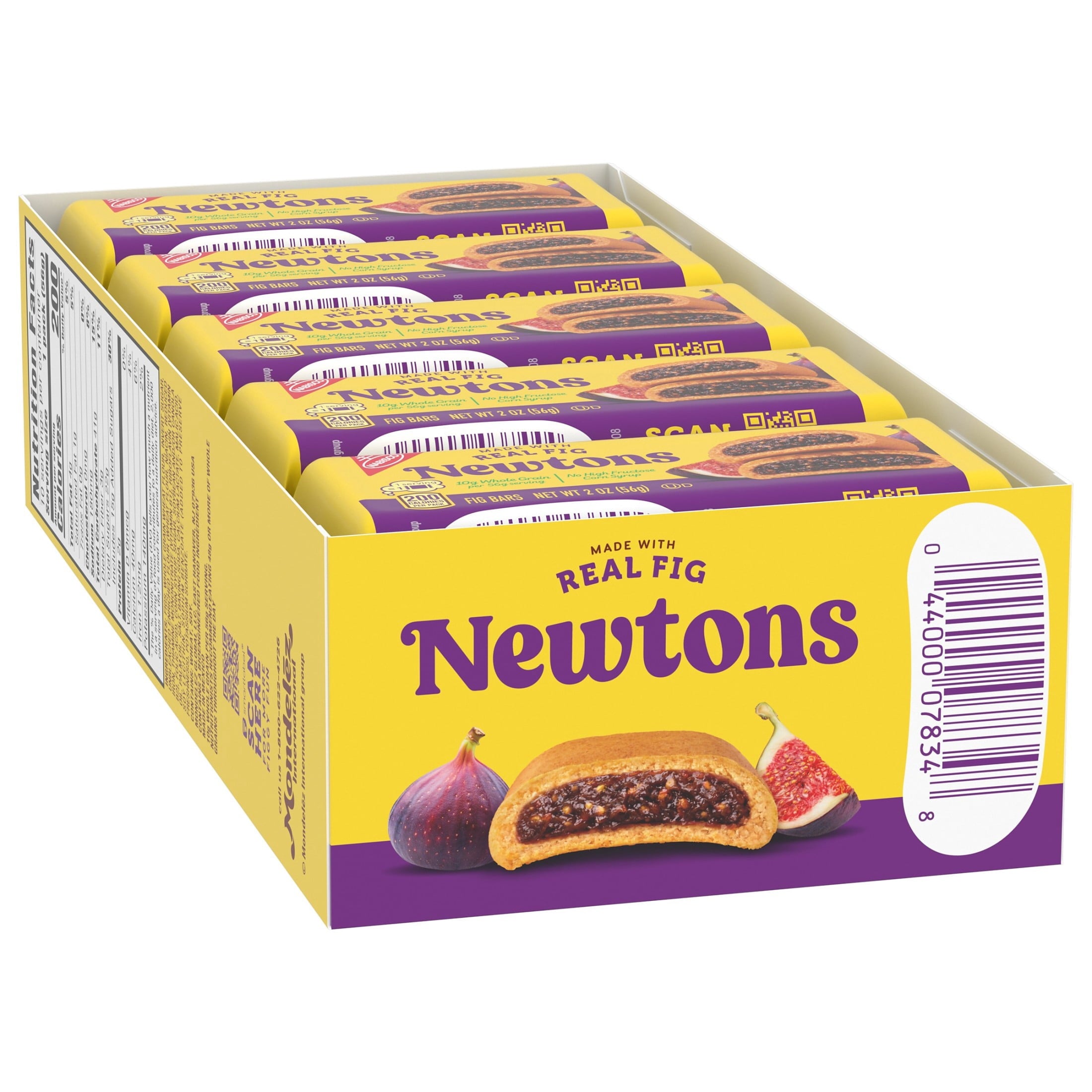 NEWTONS Soft Baked Real Fruit Fig Bars, Fig Cookies, 10 Snack Packs (2 Cookies Per Pack)