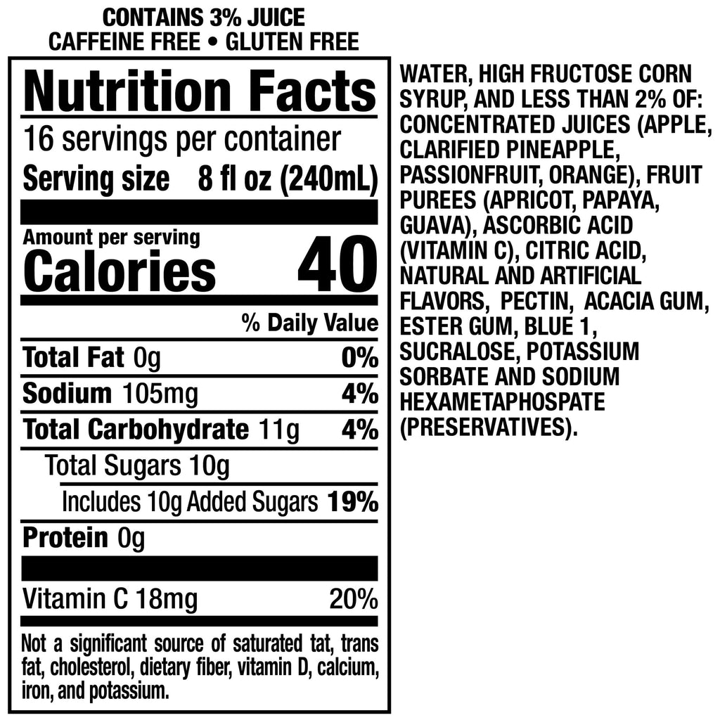 (4 pack) Hawaiian Punch Polar Blast, Juice Drink, 1 Gallon Bottle