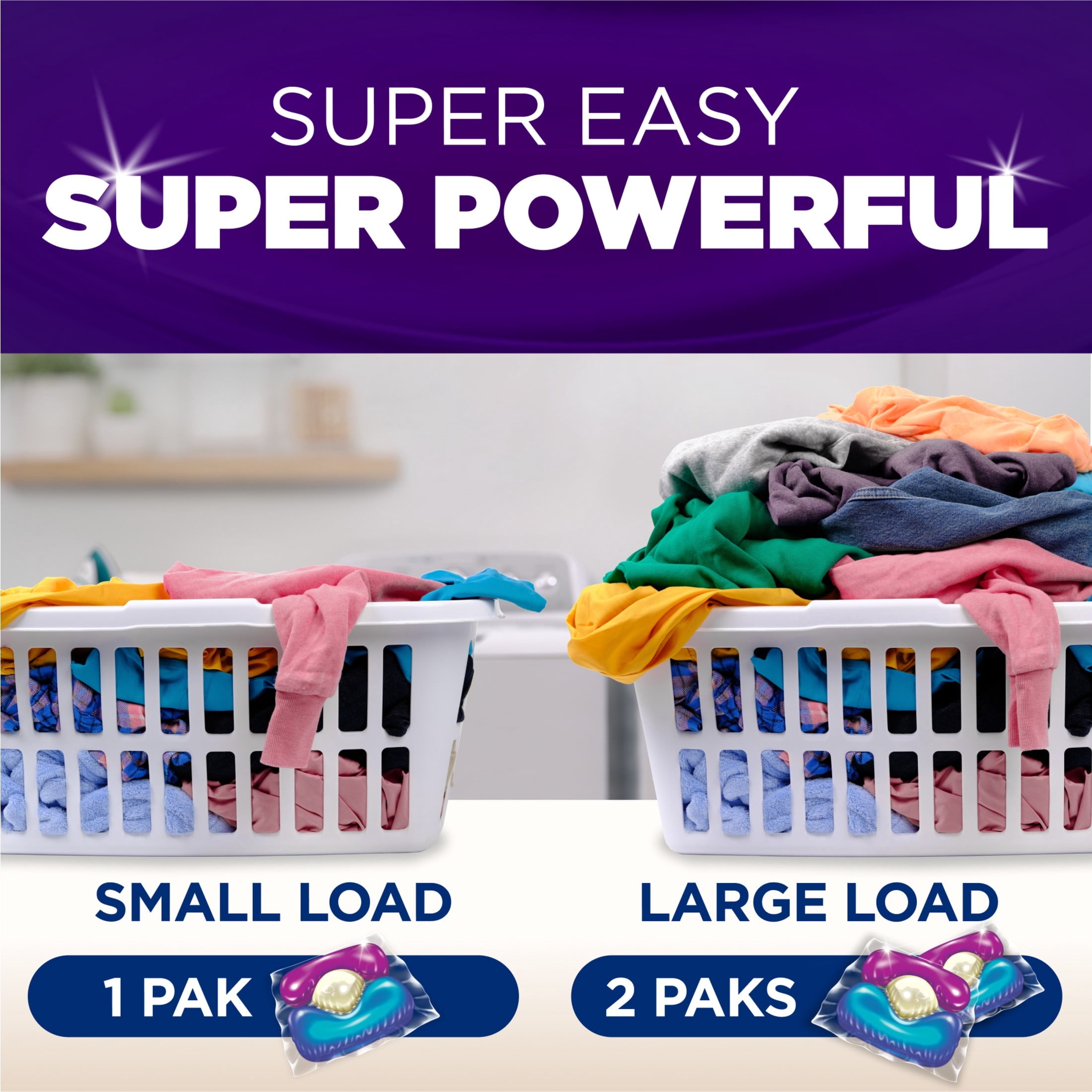 ARM & HAMMER Plus OxiClean With Odor Blasters Laundry Detergent, 5-IN-1 Power Paks, 72 Ct