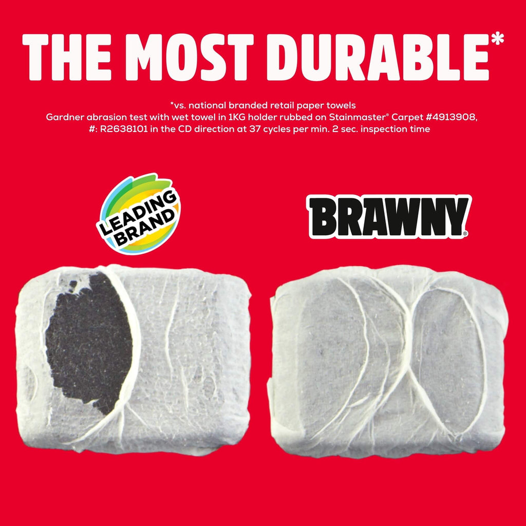(2 Pack) Brawny Tear-a-Square 3-Ply Paper Towels, 6 Double Rolls