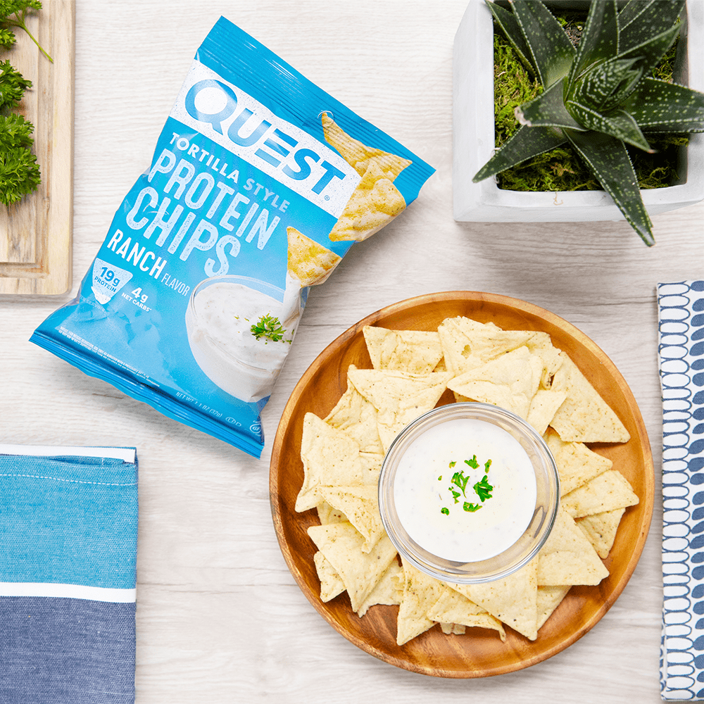 (2 pack) Quest Tortilla Style Protein Chips, Ranch, Baked, Gluten Free, 4 Count
