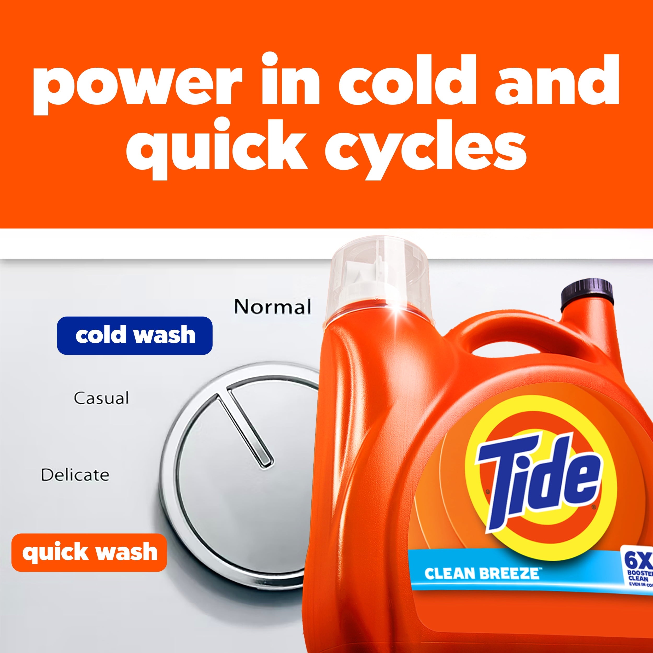 Tide Laundry Detergent Liquid, Clean Breeze Scent, 64 Loads, 80 fl oz, Works on 100% of Common Stains