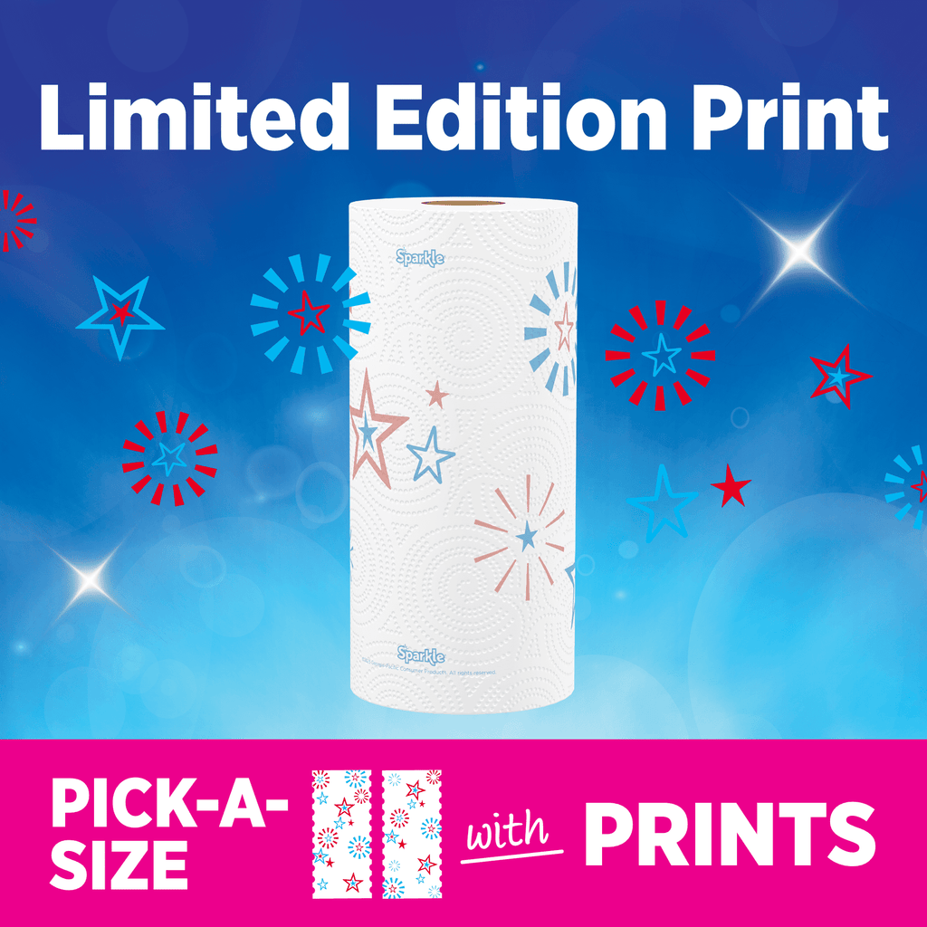 Sparkle Pick-a-Size Paper Towels, Limited Edition Summer Design, 2 Double Roll