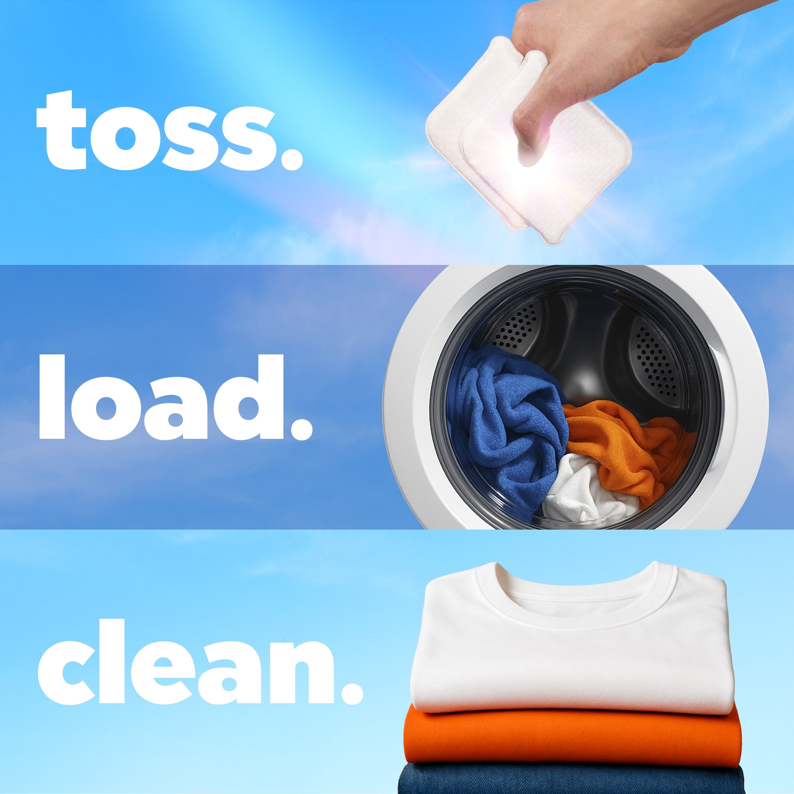 Tide Evo Laundry Detergent Tiles, 100% Concentrated, 6X Cleaning Power, Spring Blast Scent, 16 Count
