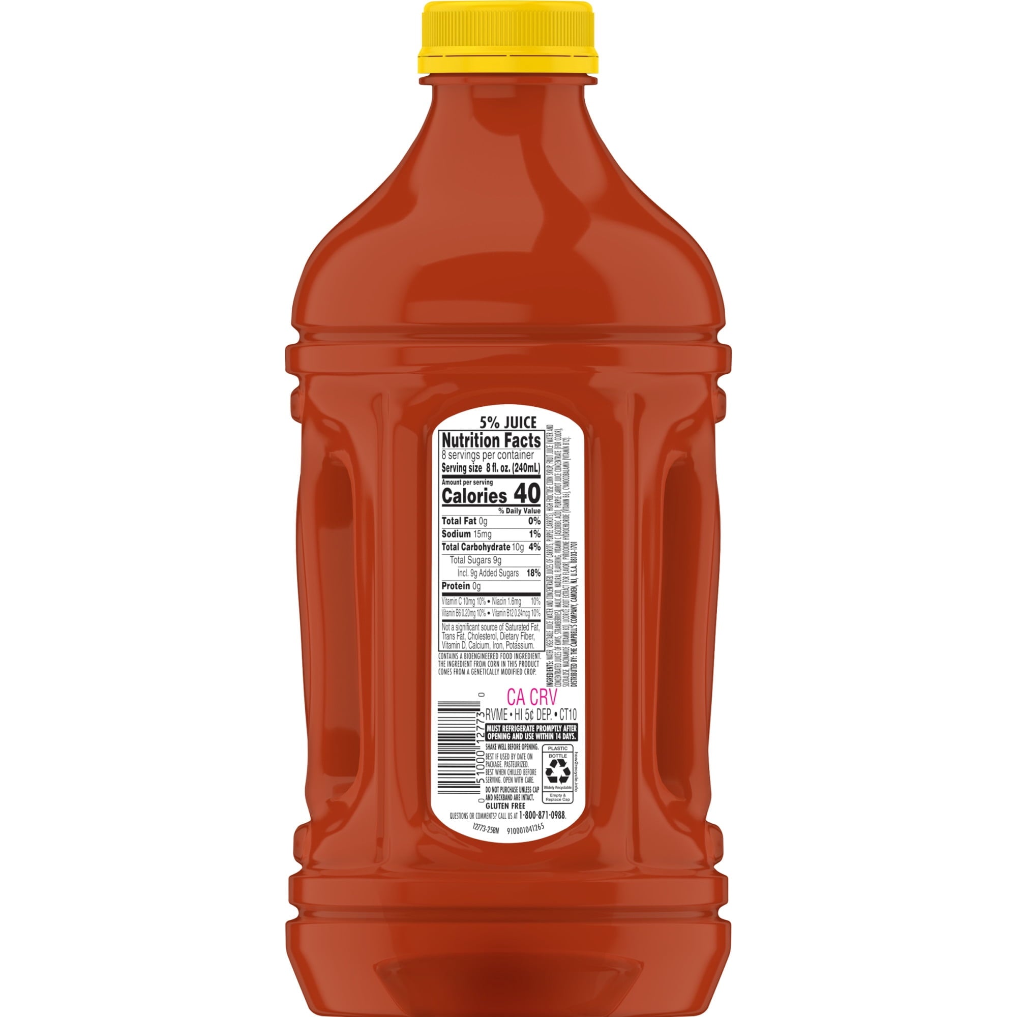 (8 pack) V8 Splash Strawberry Kiwi Flavored Beverage, 64 fl oz Bottle