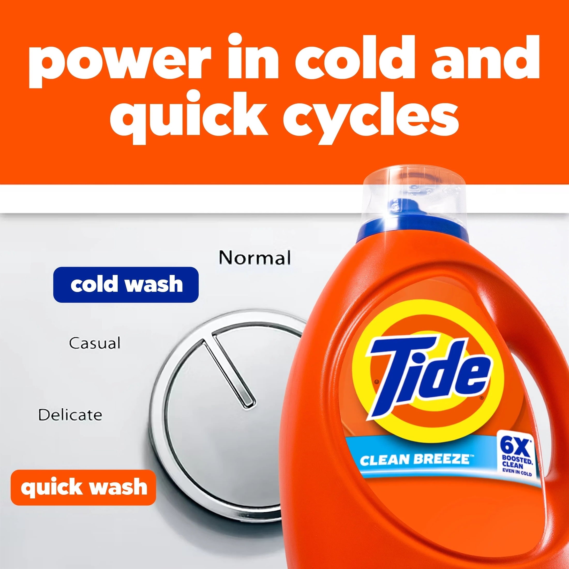 Tide Laundry Detergent Liquid, Clean Breeze Scent, 64 Loads, 80 fl oz, Works on 100% of Common Stains
