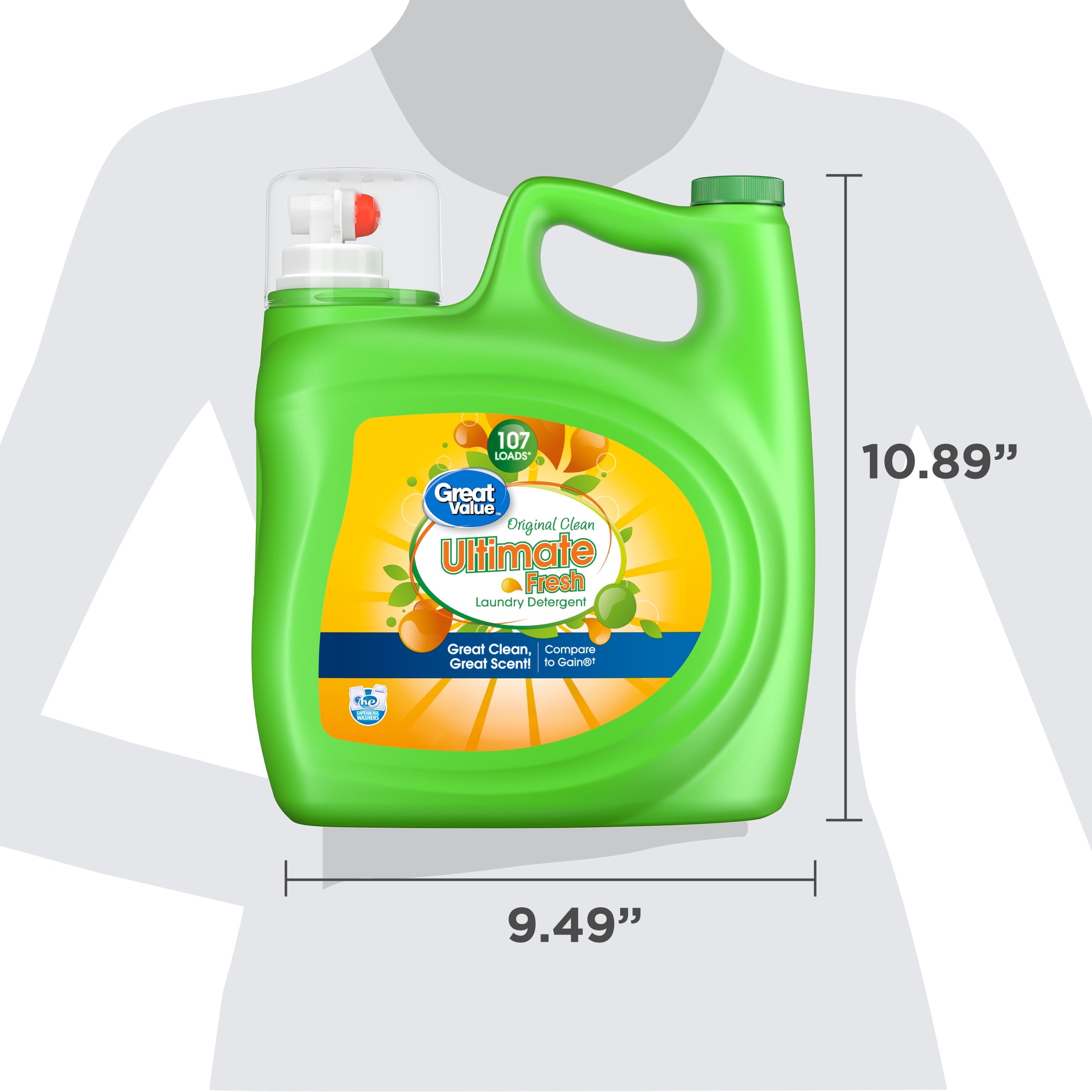 Great Value Ultimate Fresh Laundry Detergent, Original Clean, 154 fl oz, 107 Loads