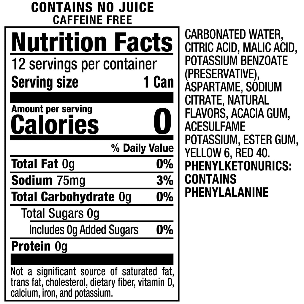 Crush Caffeine Free Zero Sugar Orange Soda Pop, 12 fl oz, 12 Pack Cans