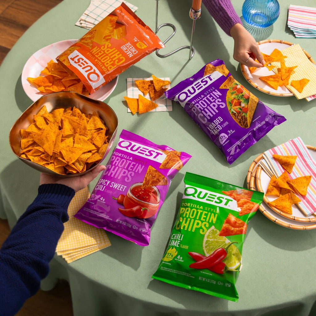 Quest Tortilla Style Protein Chips, Spicy Sweet Chili Flavor, 19g Protein, Baked, 4oz