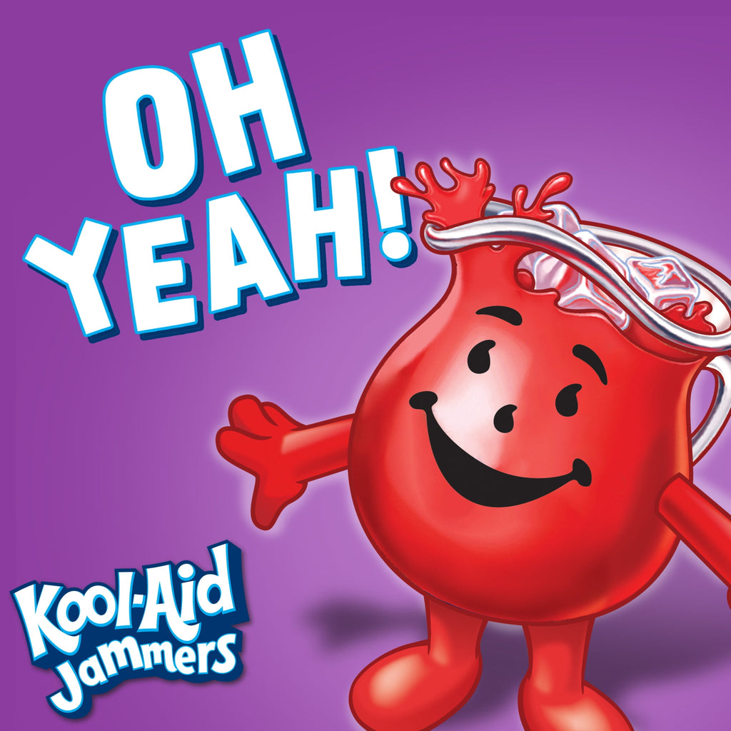 Kool-Aid Jammers Artificially Flavored Drink, 10 Pouches, for School Lunches and On-the-Go Hydration, Grape Flavor, Excellent Source of Vitamin C, 6 fl oz