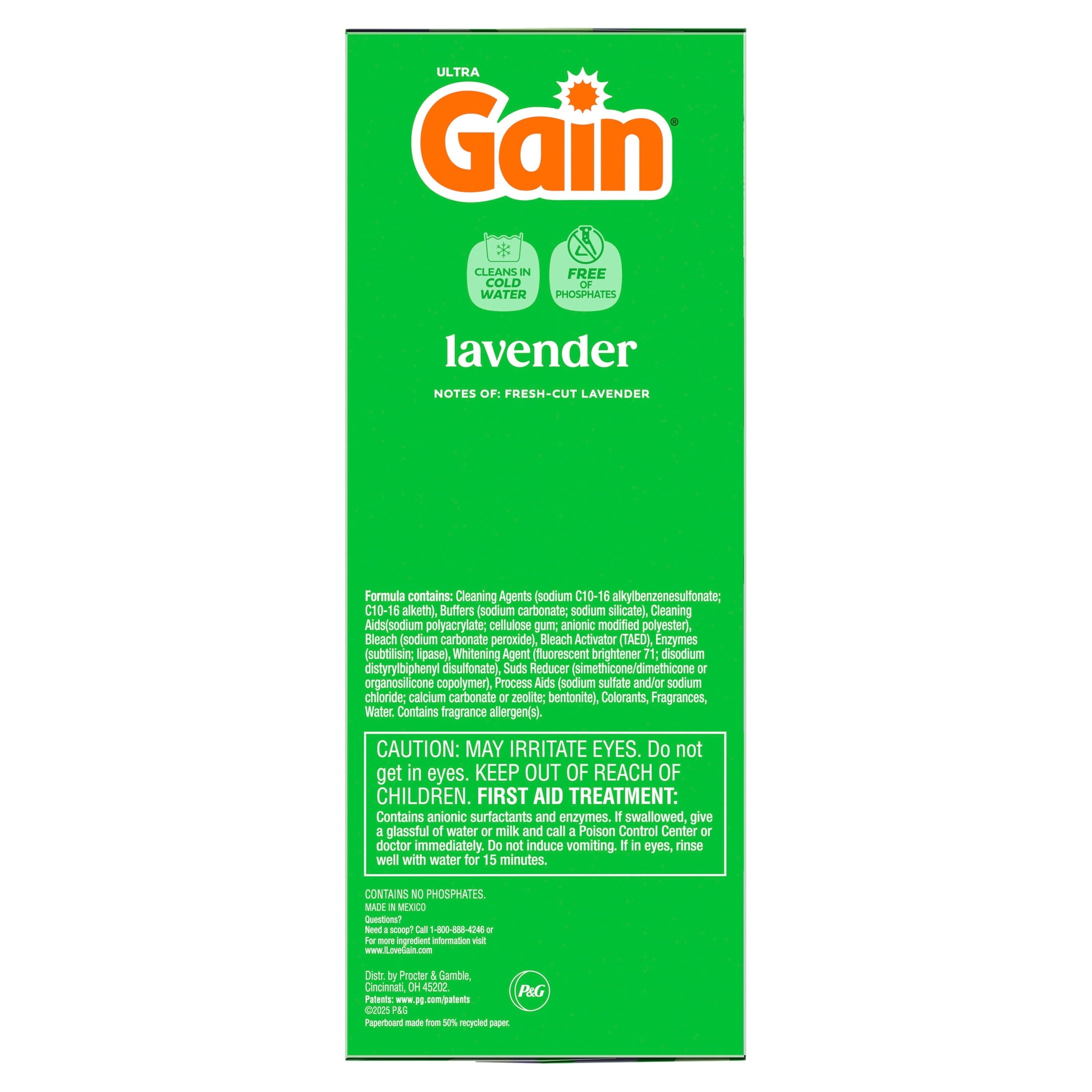 Gain Powder Laundry Detergent, Lavender Scent, 123 oz, 133 Loads
