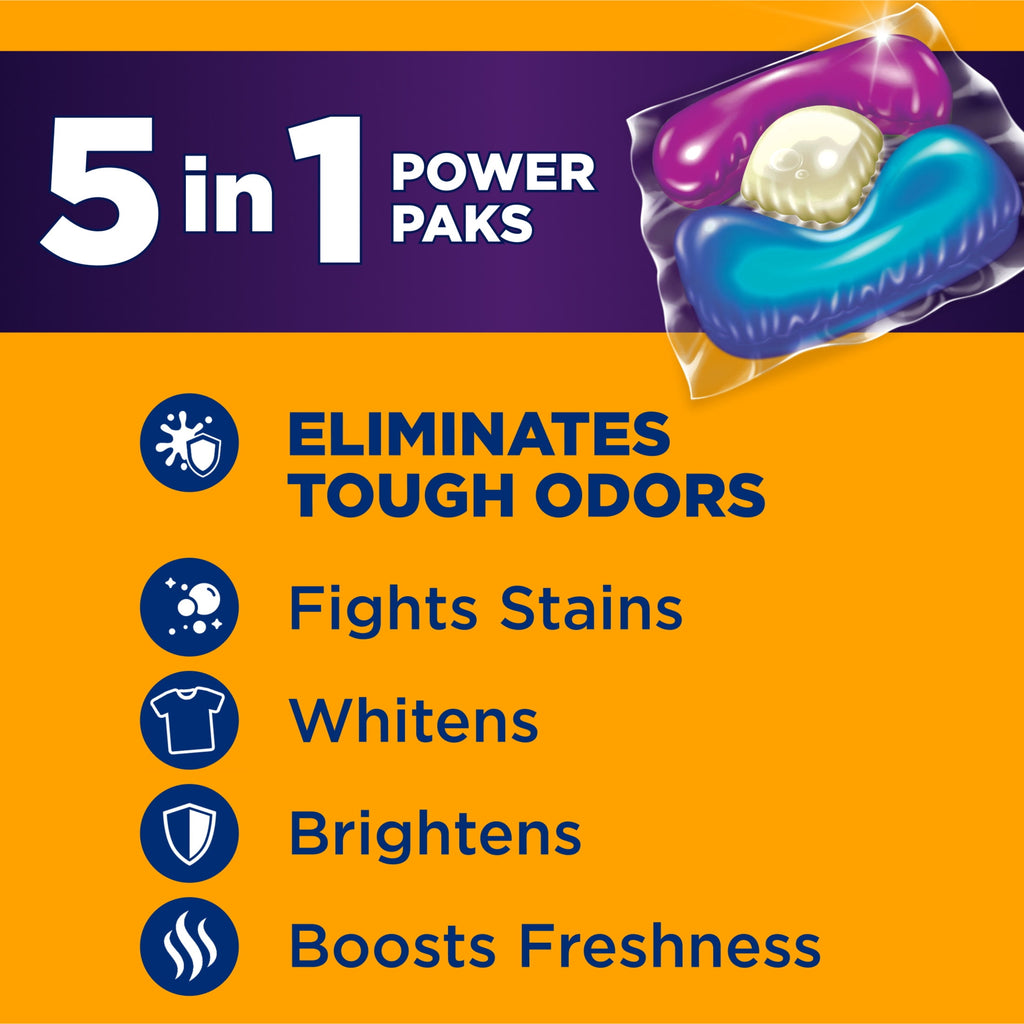 ARM & HAMMER Plus OxiClean Odor Blasters 5-in-1 Laundry Detergent Power Paks, Fresh Burst, 42 Ct