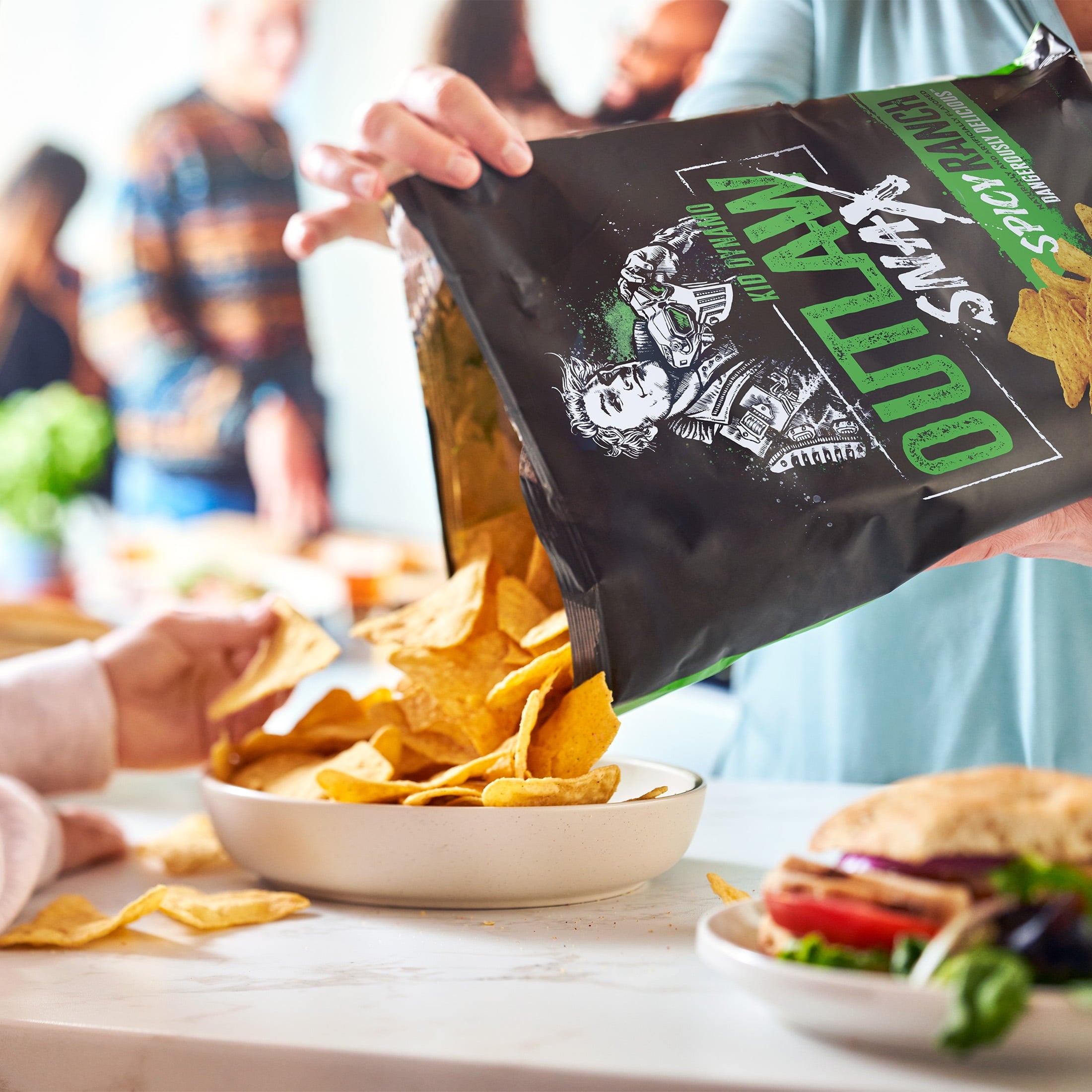 Outlaw Snax Spicy Ranch Flavored Tortilla Chips 10oz Family Size Bag