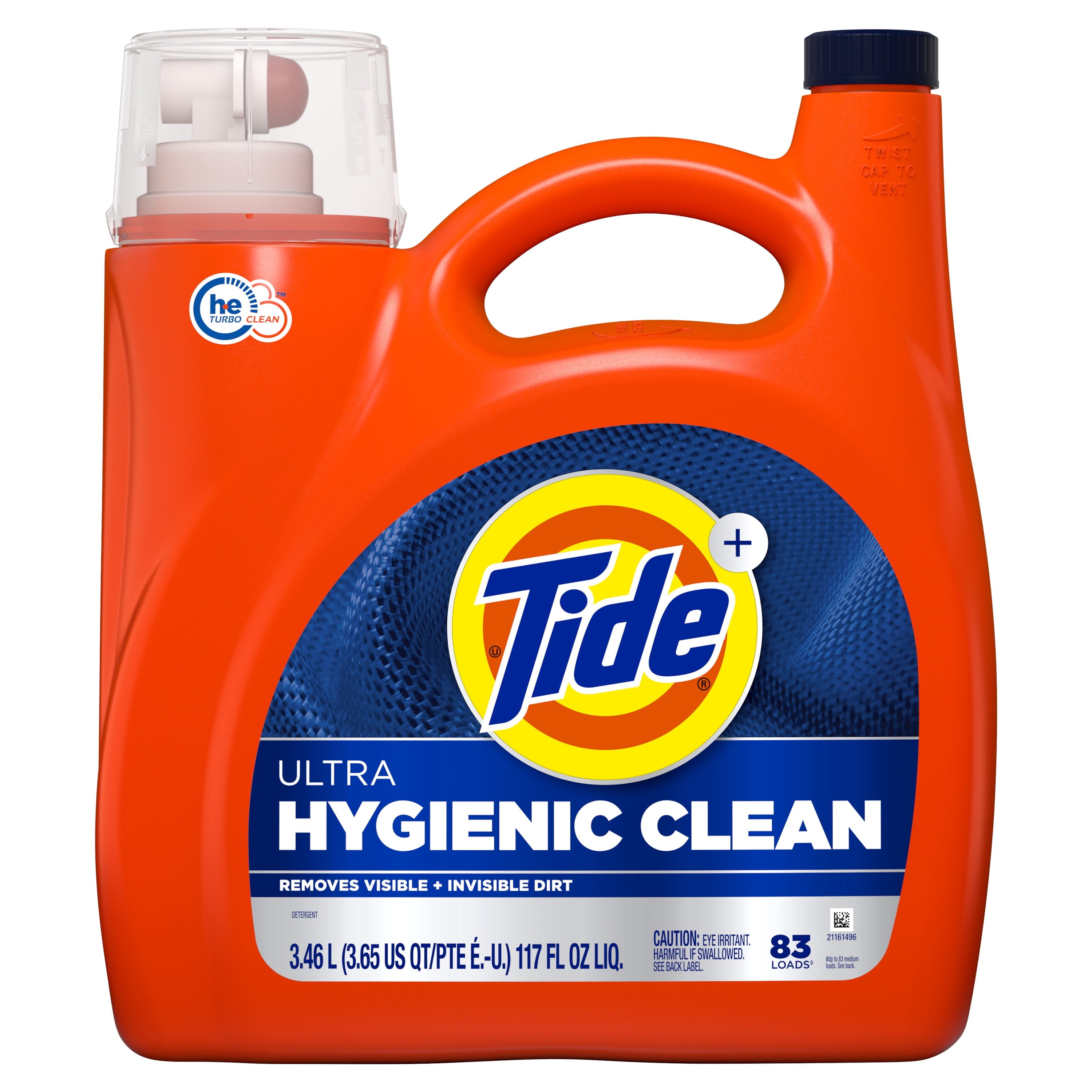Tide Ultra Hygienic Clean Liquid Laundry Detergent, Original Scent, 117 fl oz, 83 Loads