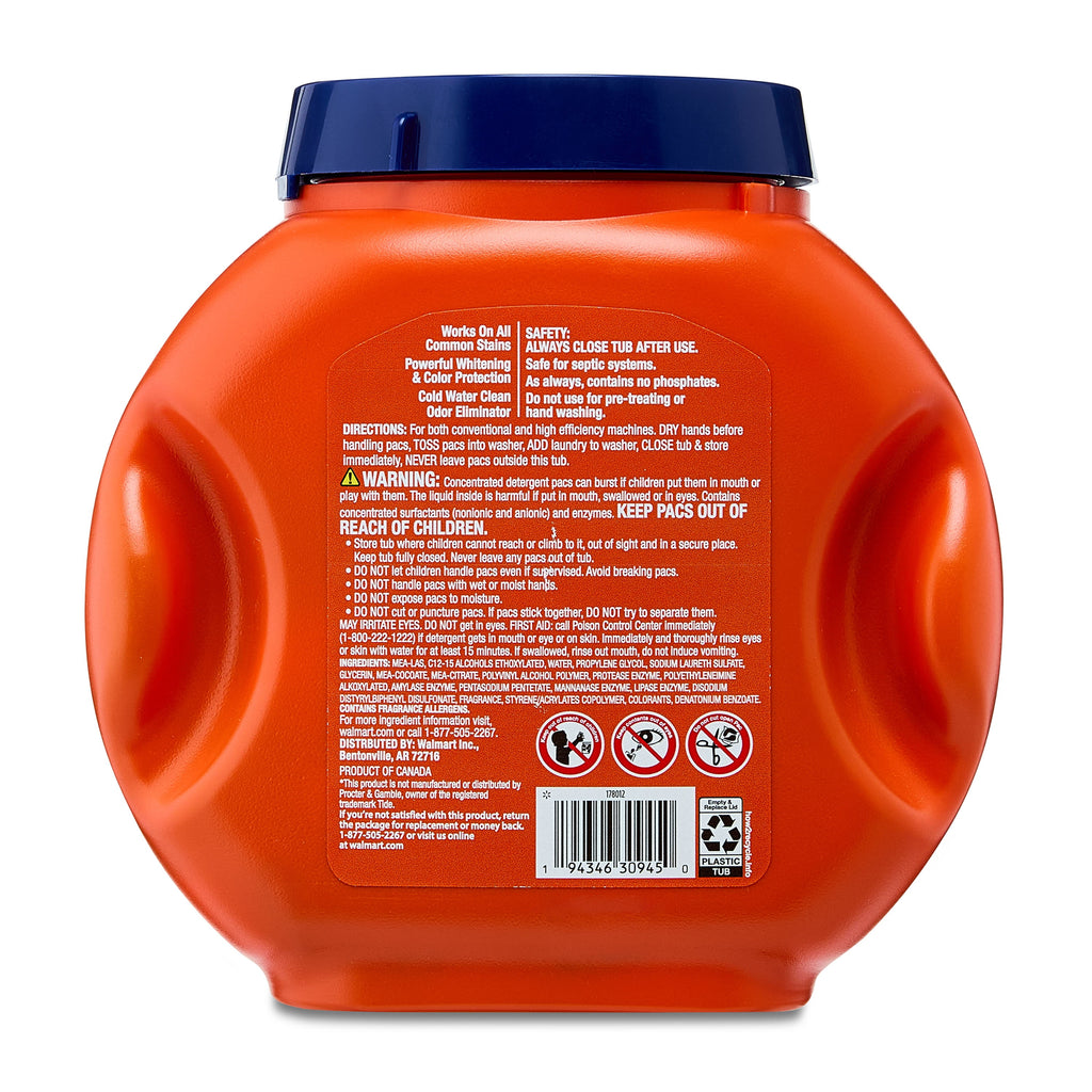 Great Value Premium Clean Laundry Pacs, Original Scent, 42 Count