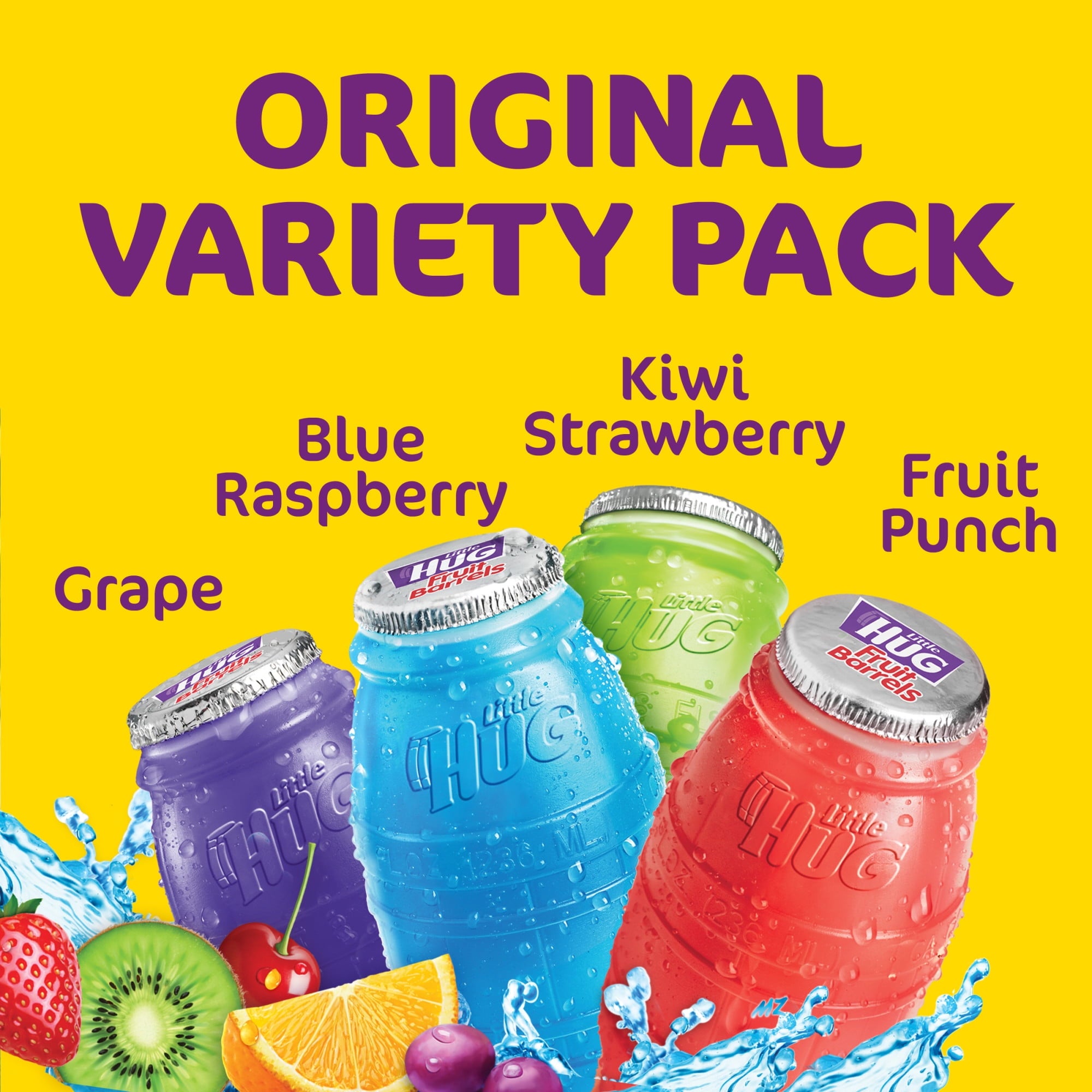 Little HUG Fruit Barrels, Original, Shelf Stable Kids Drinks Variety Pack, 40 Count, 8 fl oz Bottles