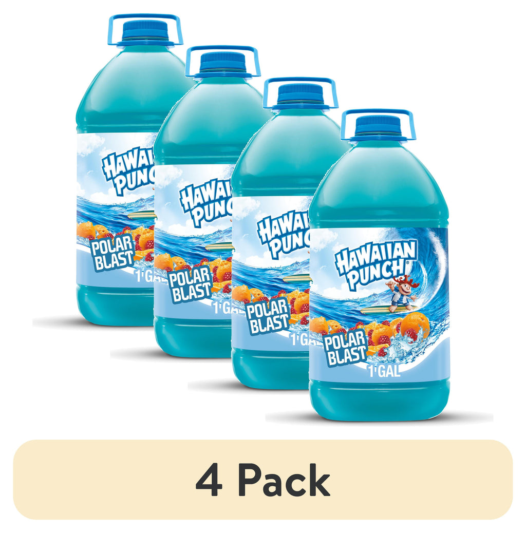 (4 pack) Hawaiian Punch Polar Blast, Juice Drink, 1 Gallon Bottle