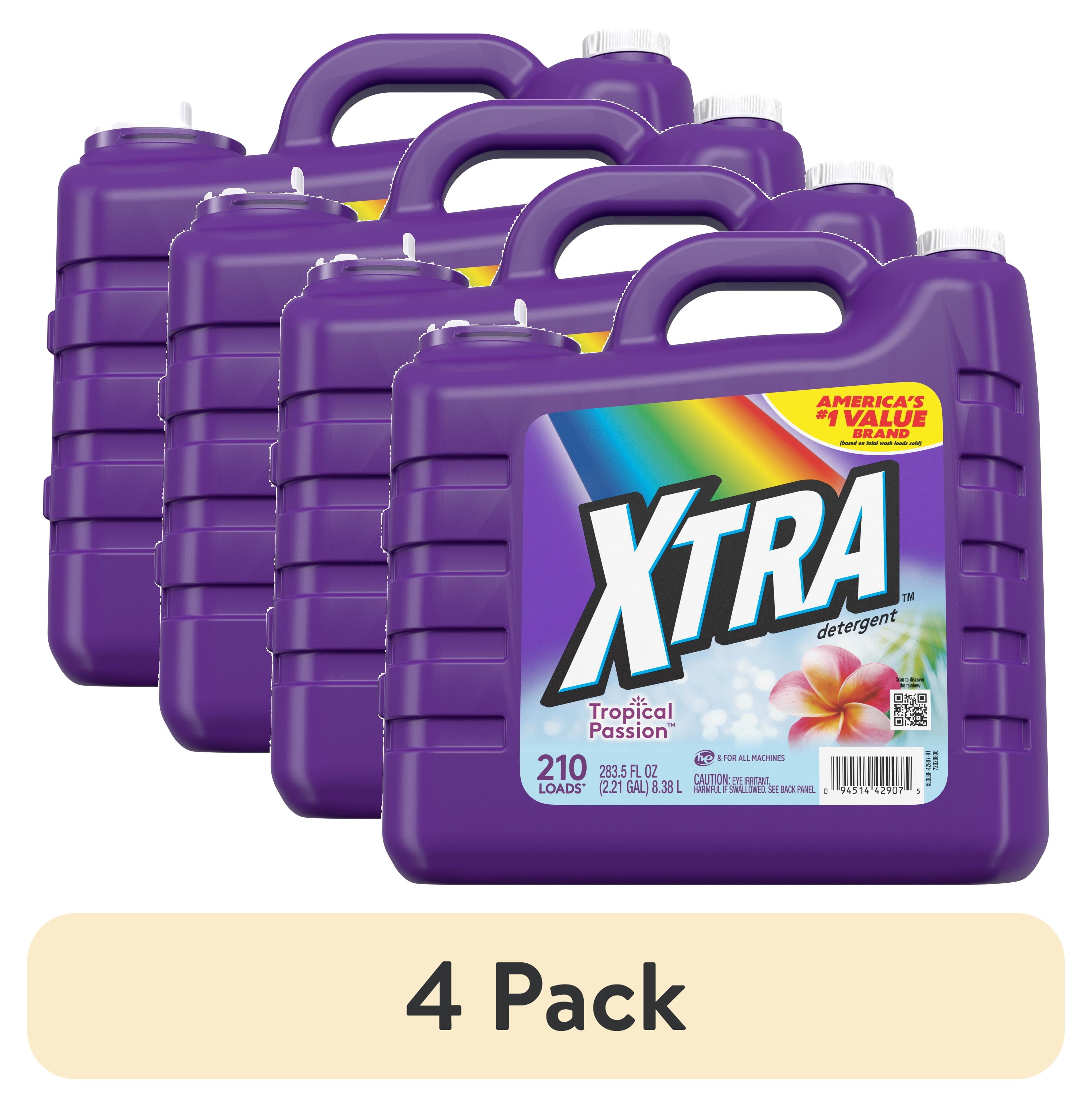 (4 pack) XTRA Tropical Passion, 210 Loads Liquid Laundry Detergent, 283.5 Fl oz