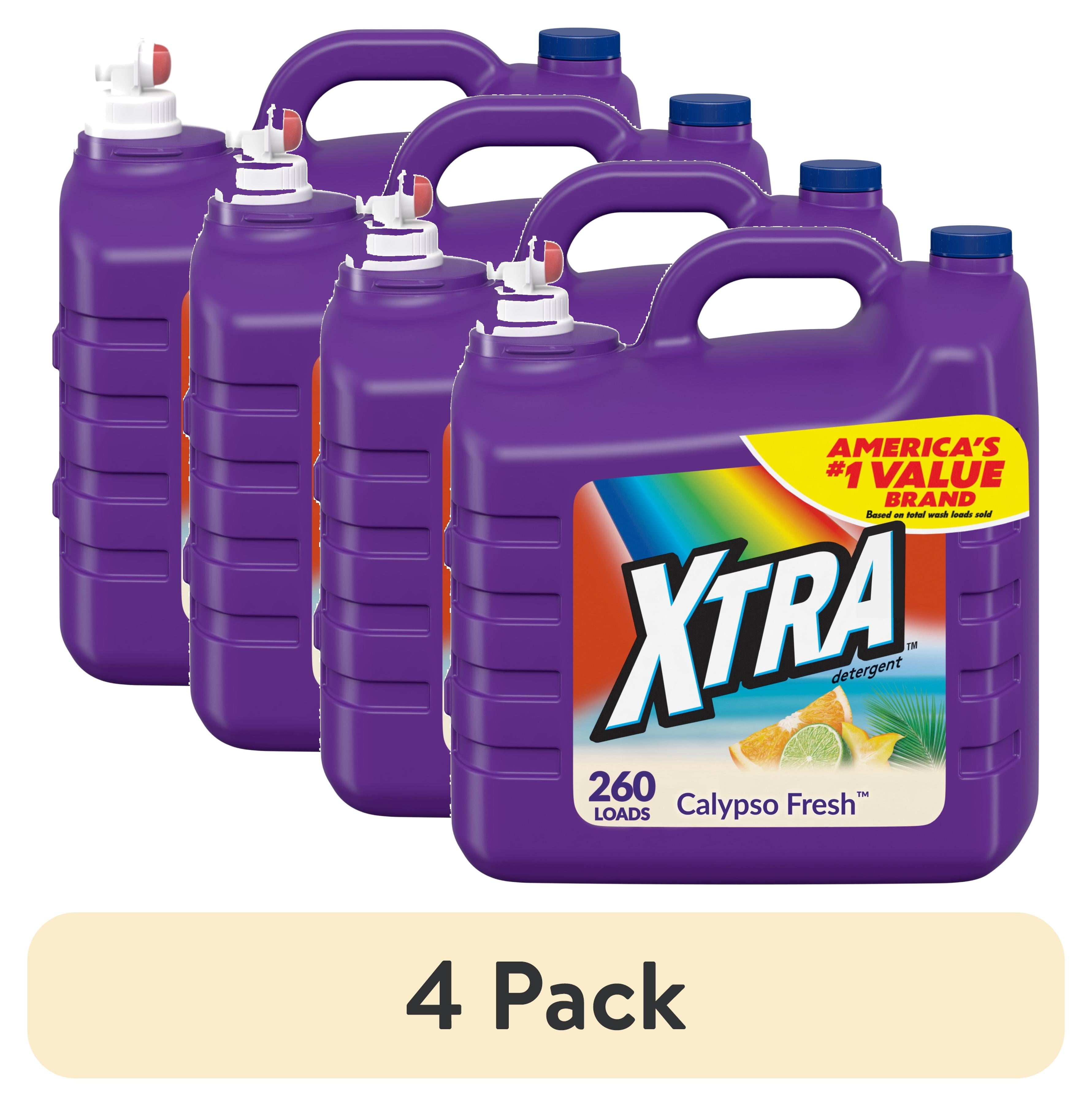 (4 pack) Xtra Liquid Laundry Detergent Soap, Calypso Fresh Scent, 312 fl oz, 260 Loads
