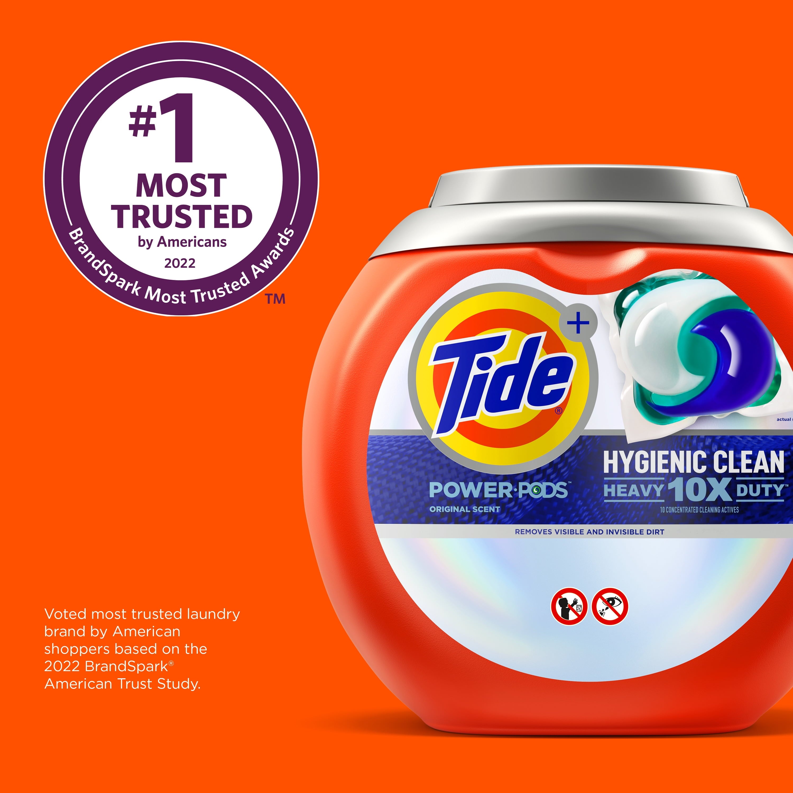Tide Hygienic Clean Power PODS Laundry Detergent Pacs, Original Scent, 63 Count