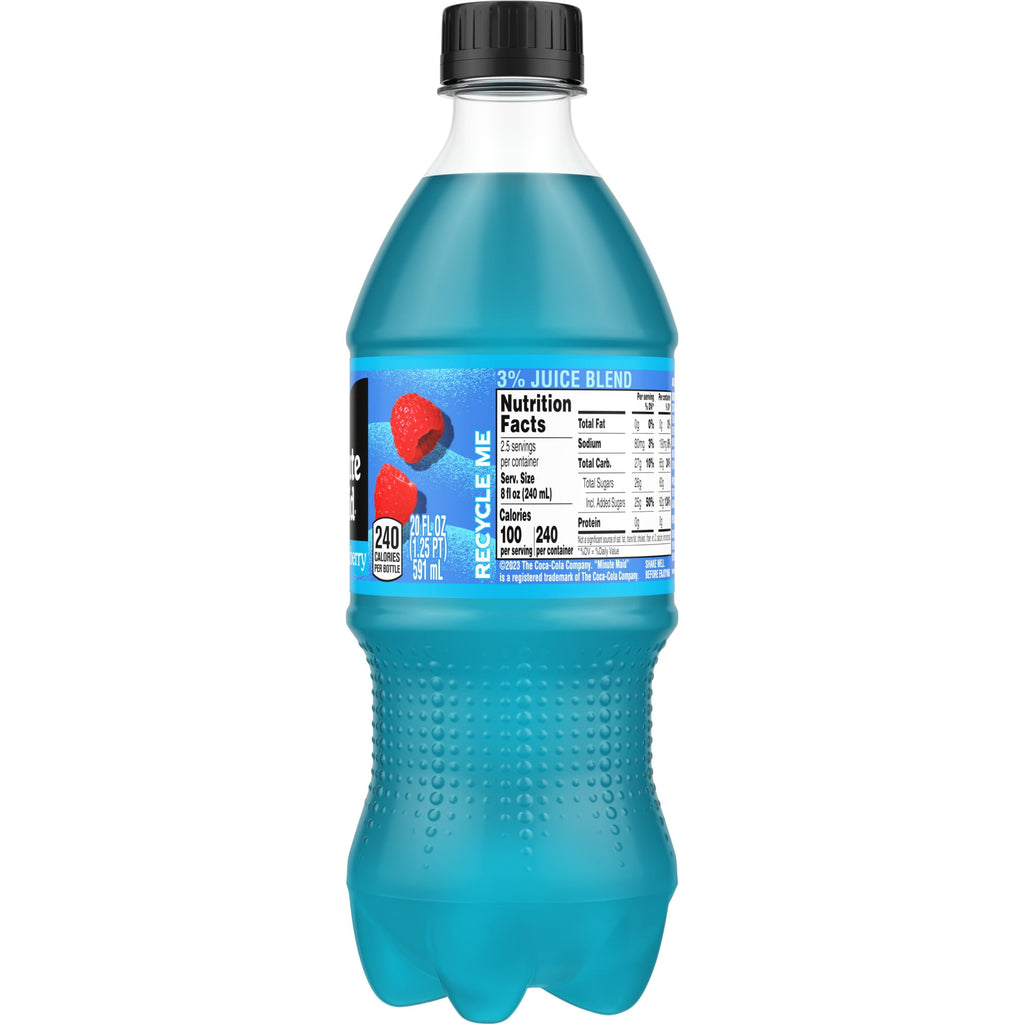 Minute Maid Blue Raspberry Juice Drink Bottle, 20 fl oz