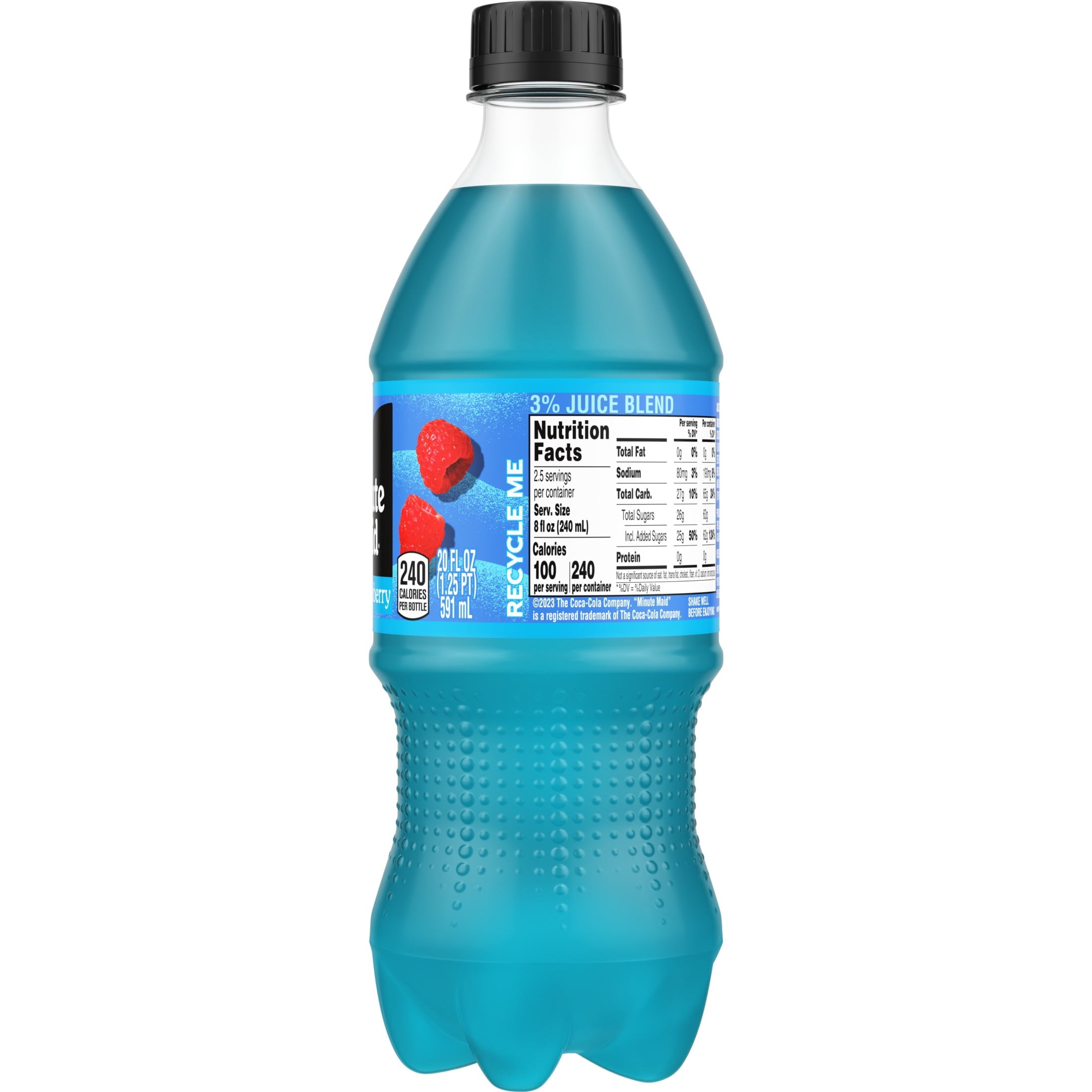 Minute Maid Blue Raspberry Juice Drink Bottle, 20 fl oz