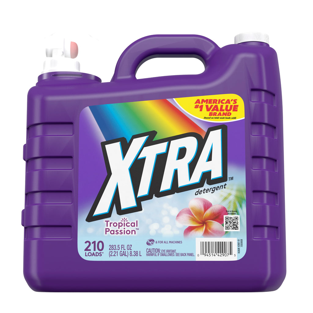 (4 pack) XTRA Tropical Passion, 210 Loads Liquid Laundry Detergent, 283.5 Fl oz
