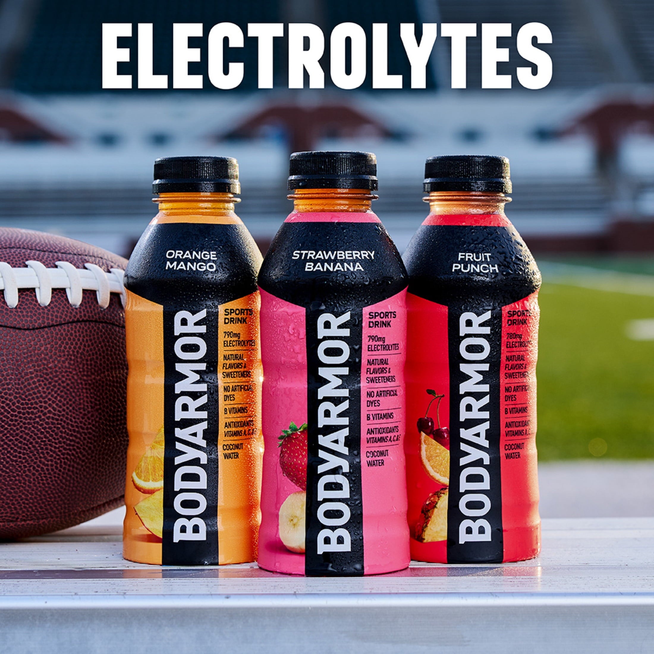 BODYARMOR Fruit Punch Electrolyte Sports Drink Bottles, 12 fl oz, 8 Pack