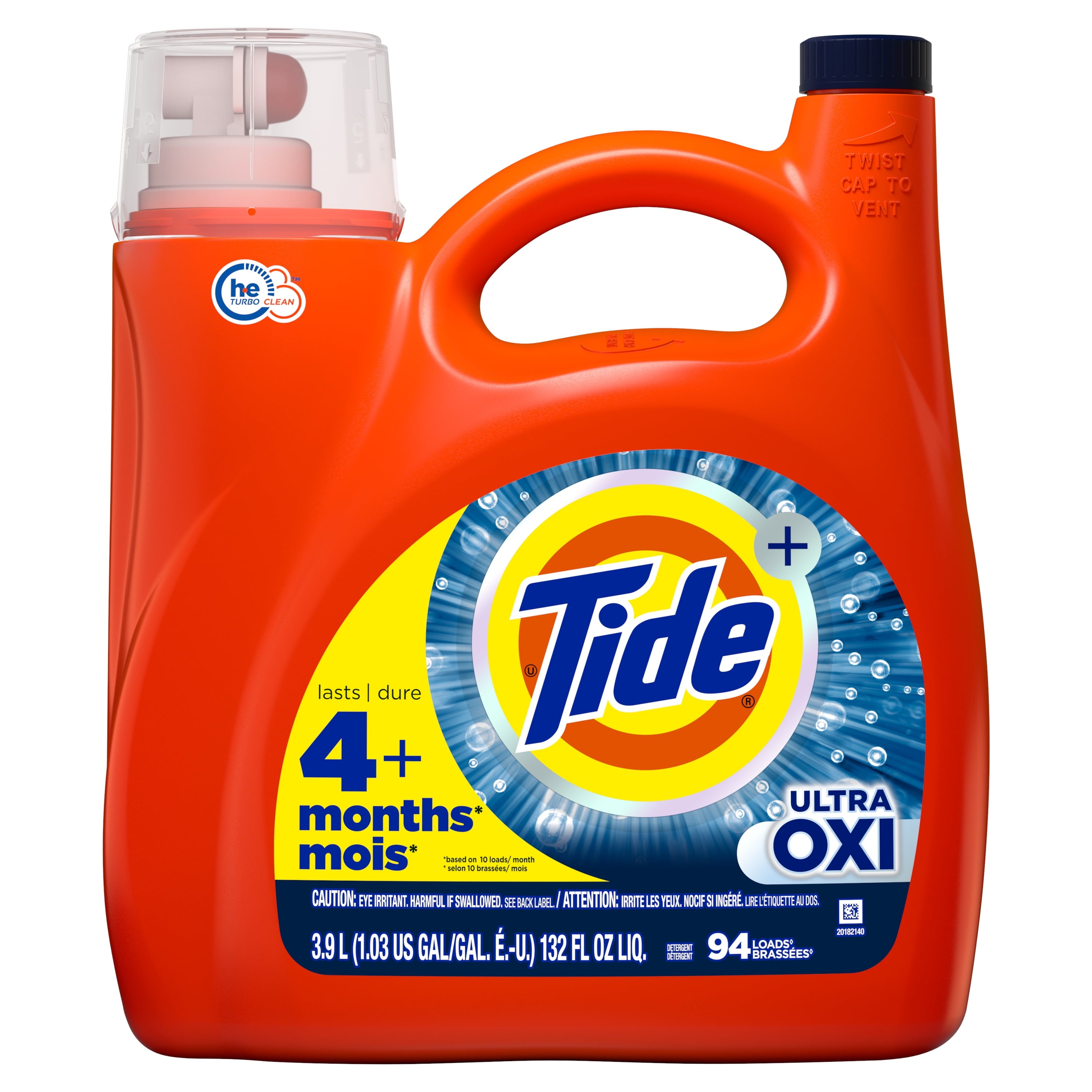 Tide Plus a Touch of Downy Liquid Laundry Detergent, April Fresh Scent, 94 Loads, 132 fl oz